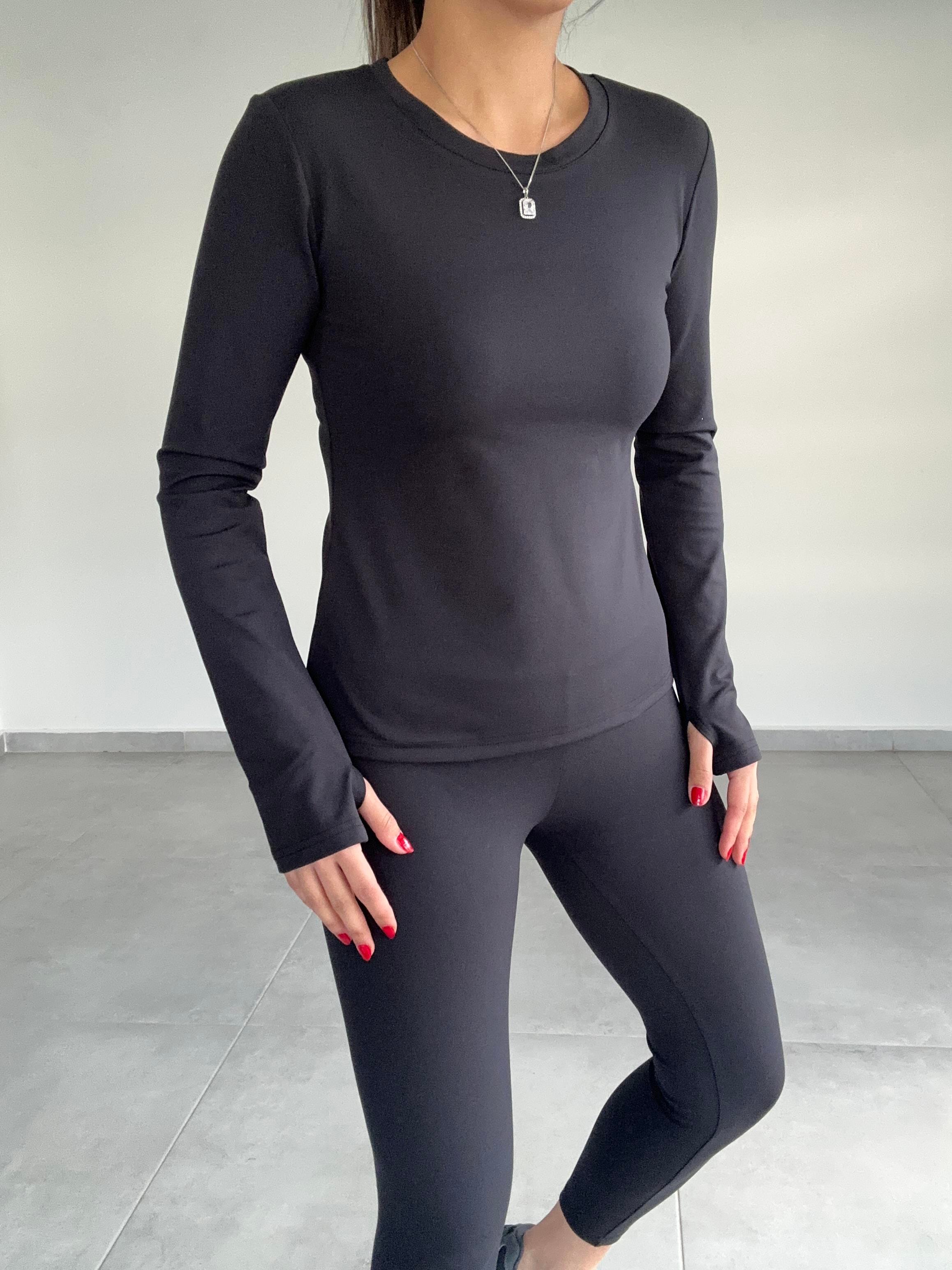 Beliza Siyah Parmak Geçirmeli Body