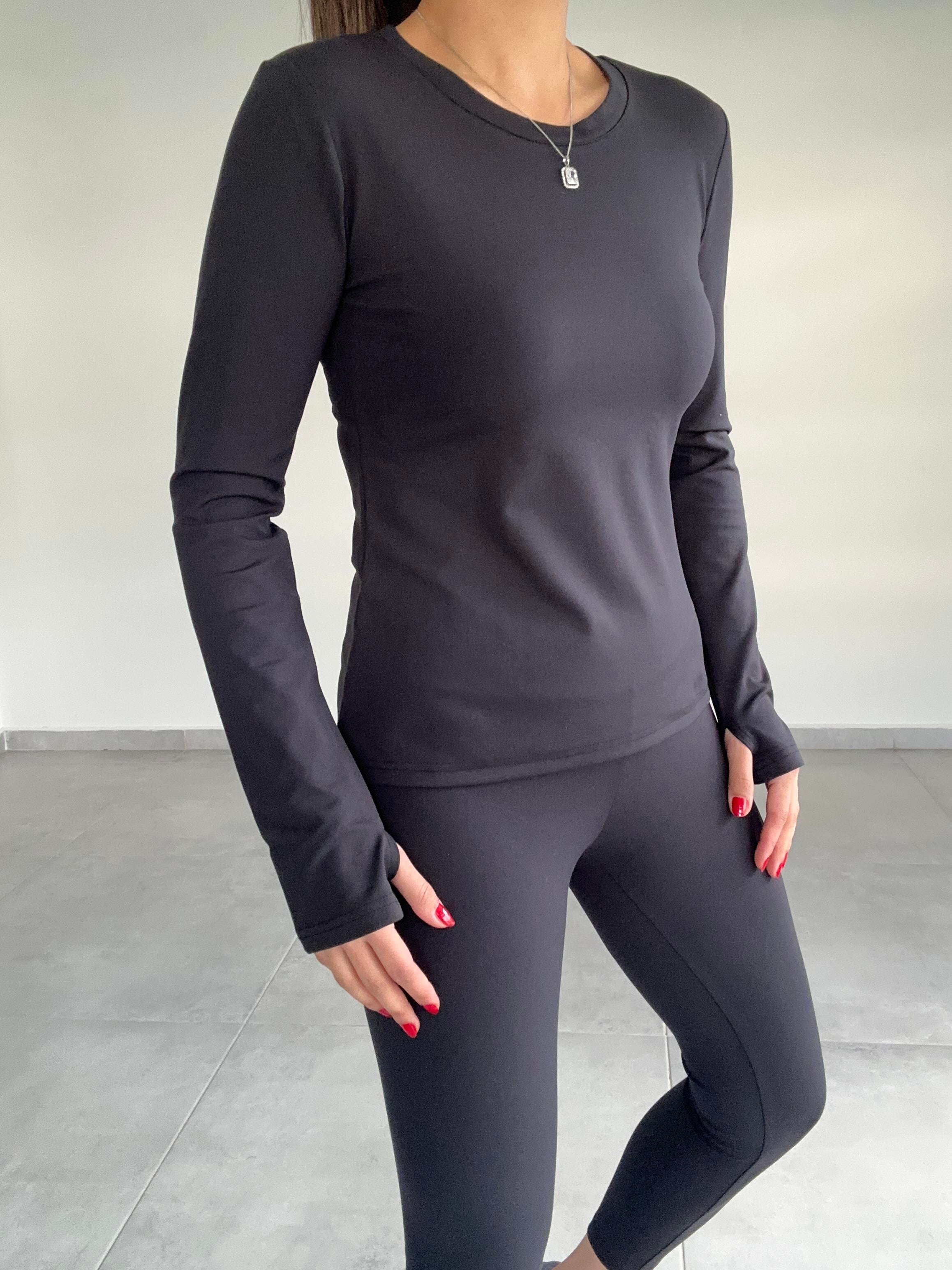 Beliza Siyah Parmak Geçirmeli Body