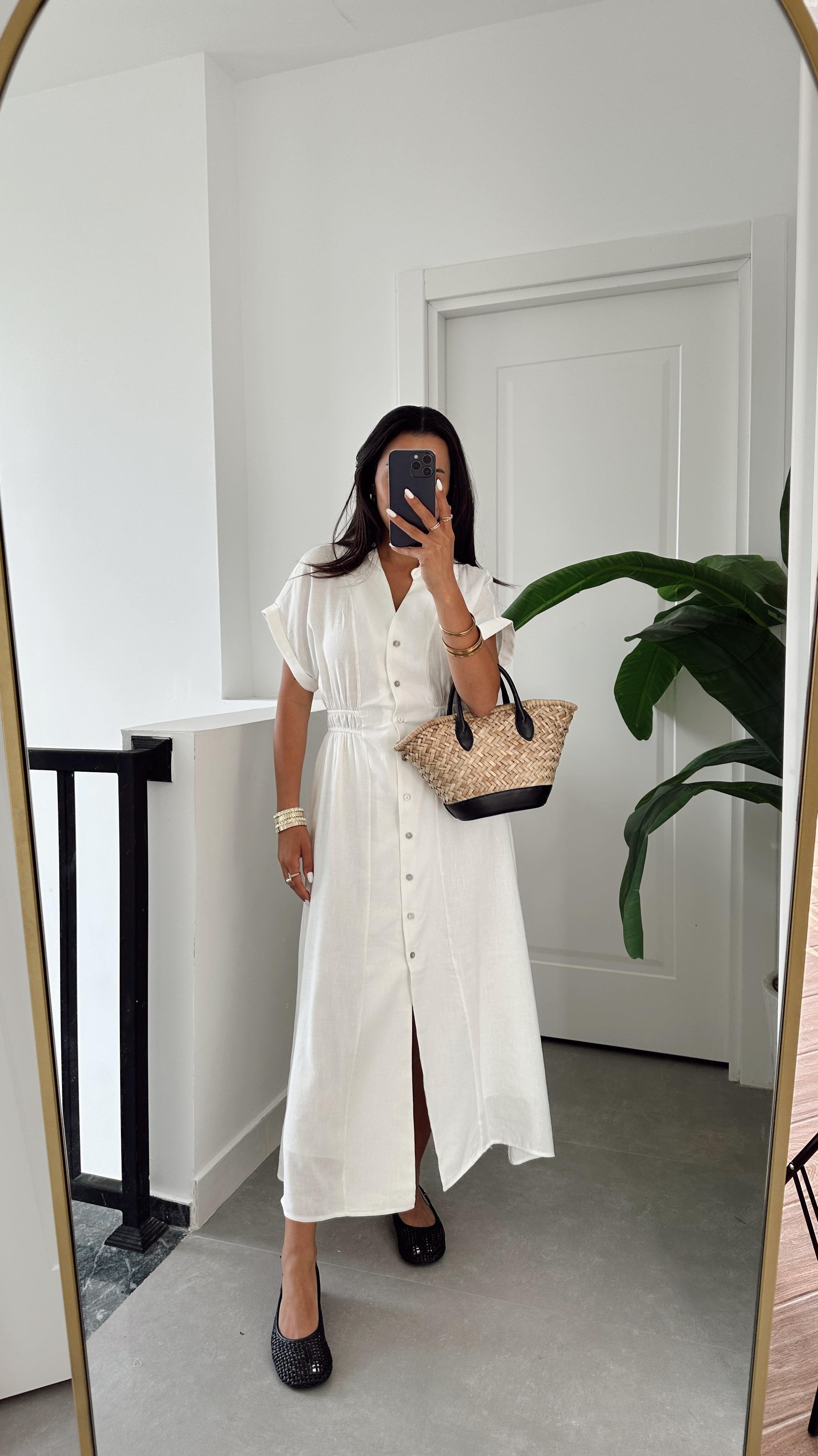 Beyaz Gömlek Elbise