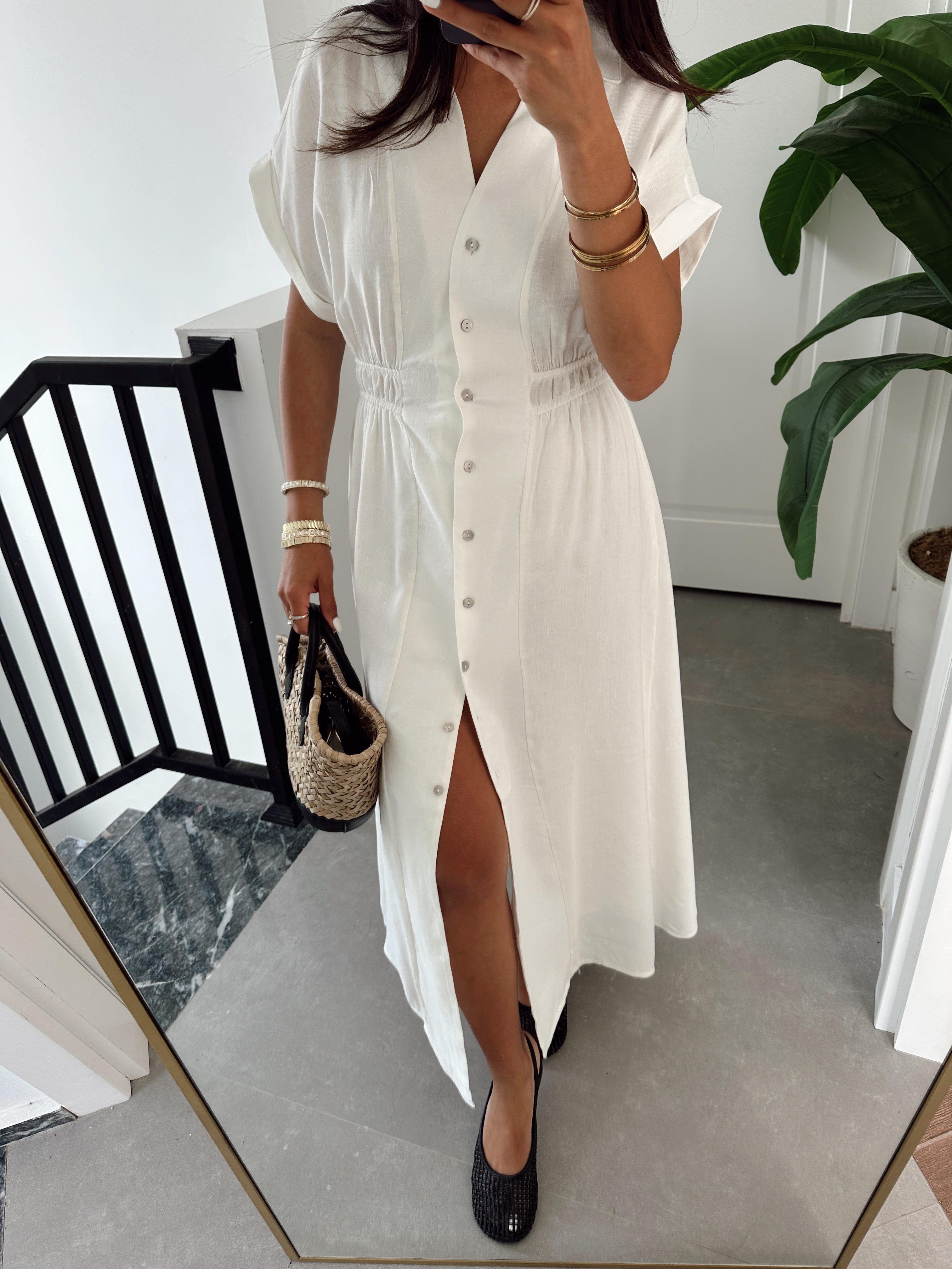 Beyaz Gömlek Elbise