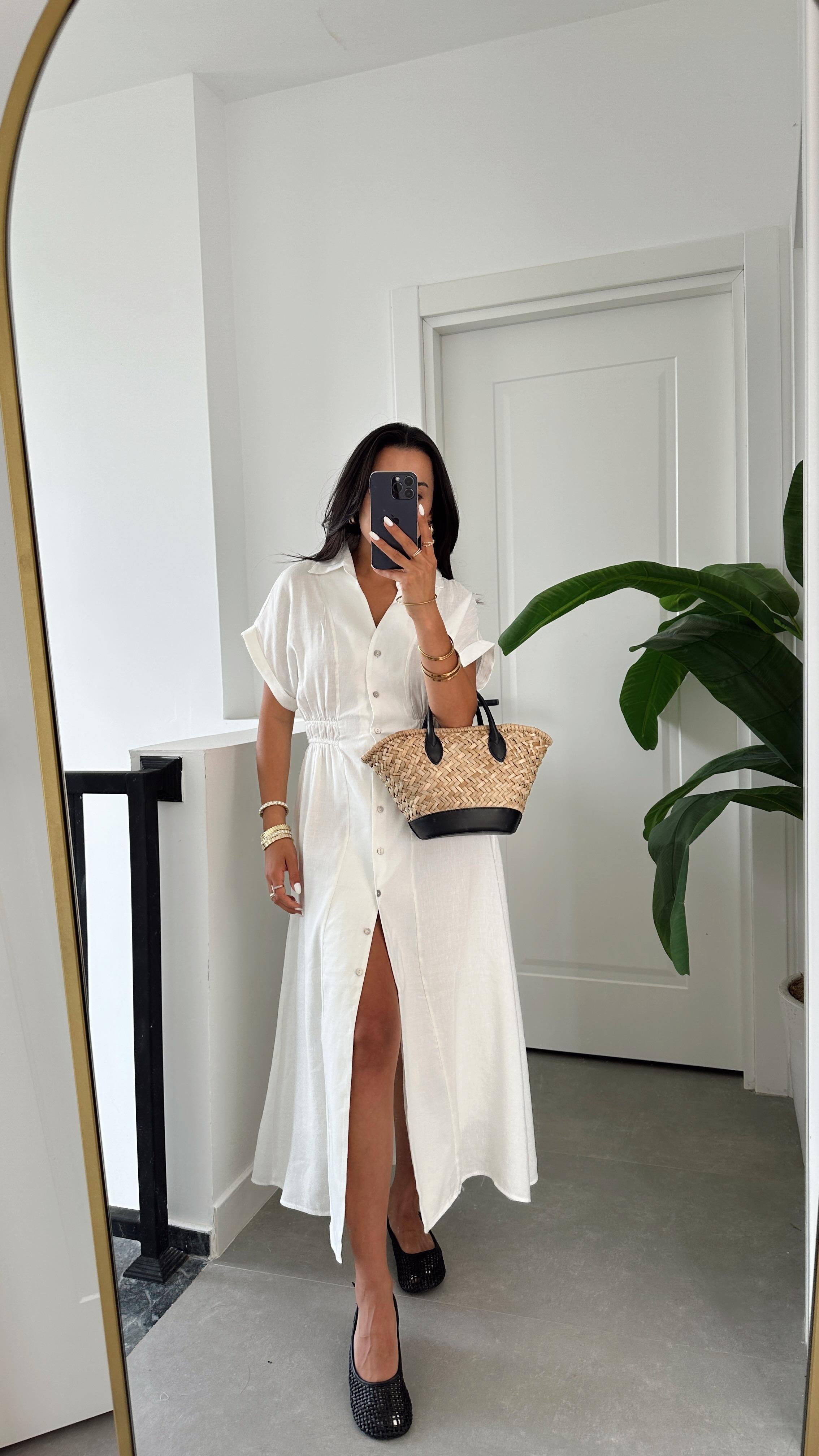 Beyaz Gömlek Elbise