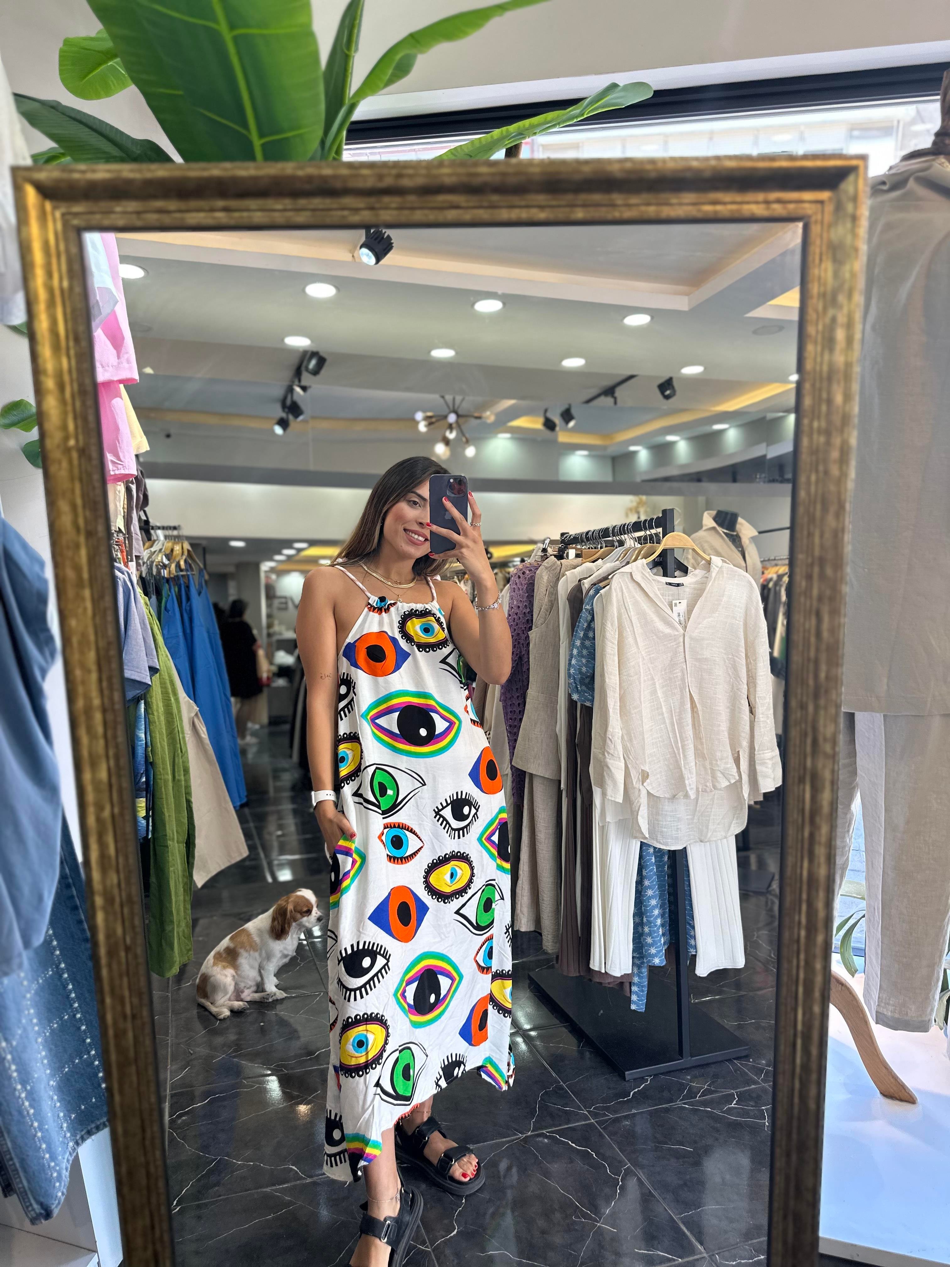 Beyaz Halatlı Göz Elbise