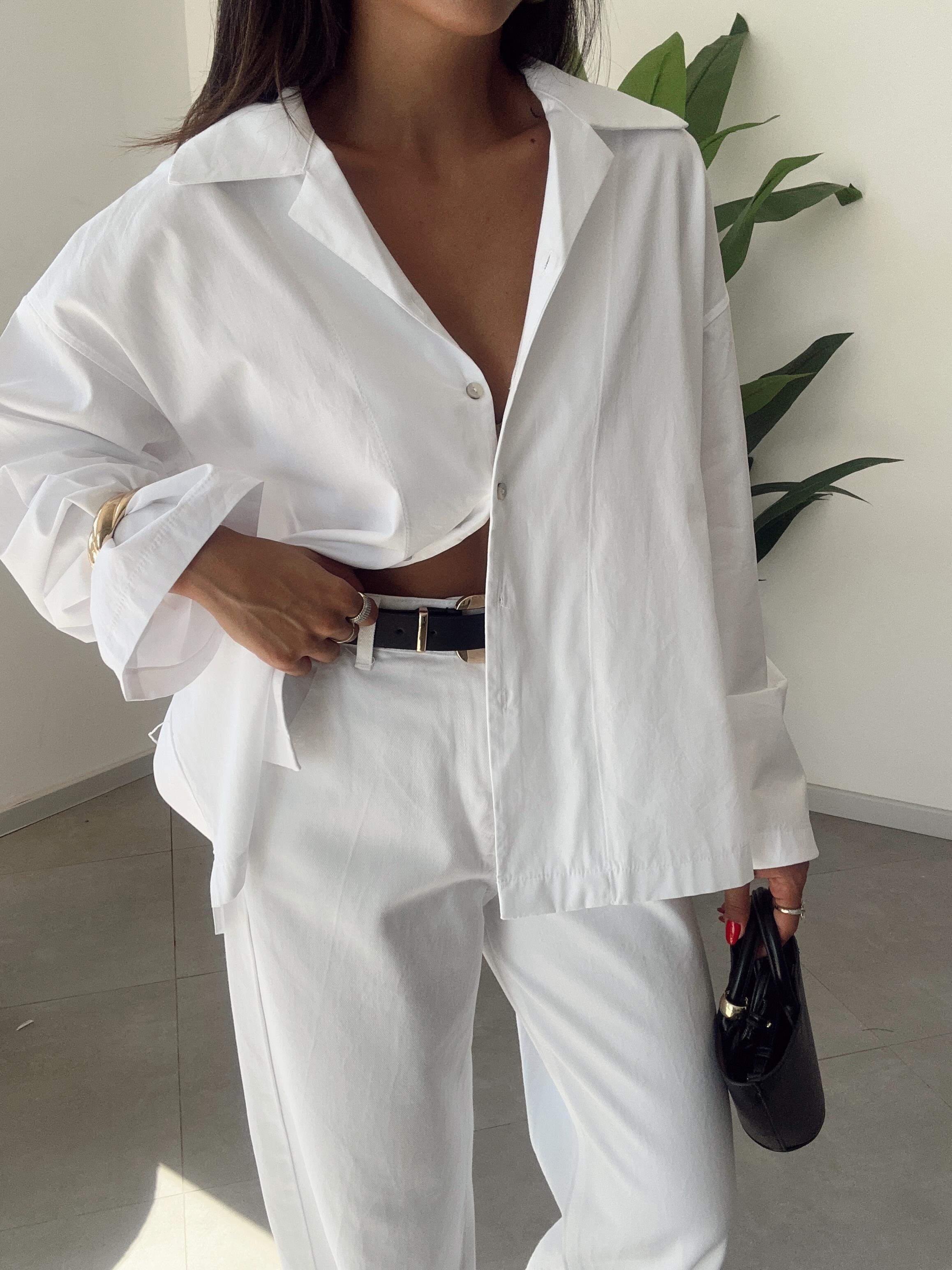 Beyaz Oversize Gömlek