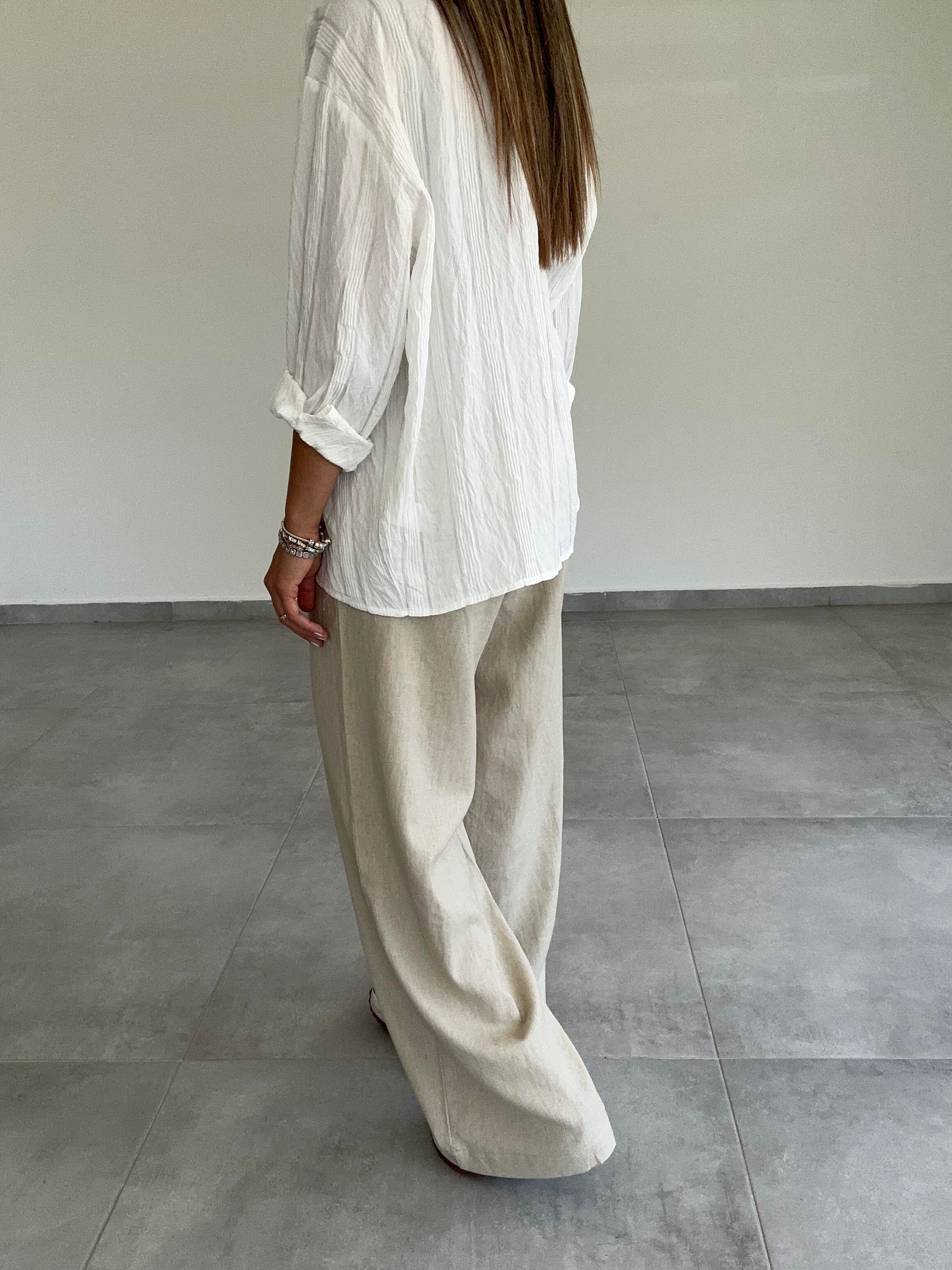 Beyaz Oversize Gömlek