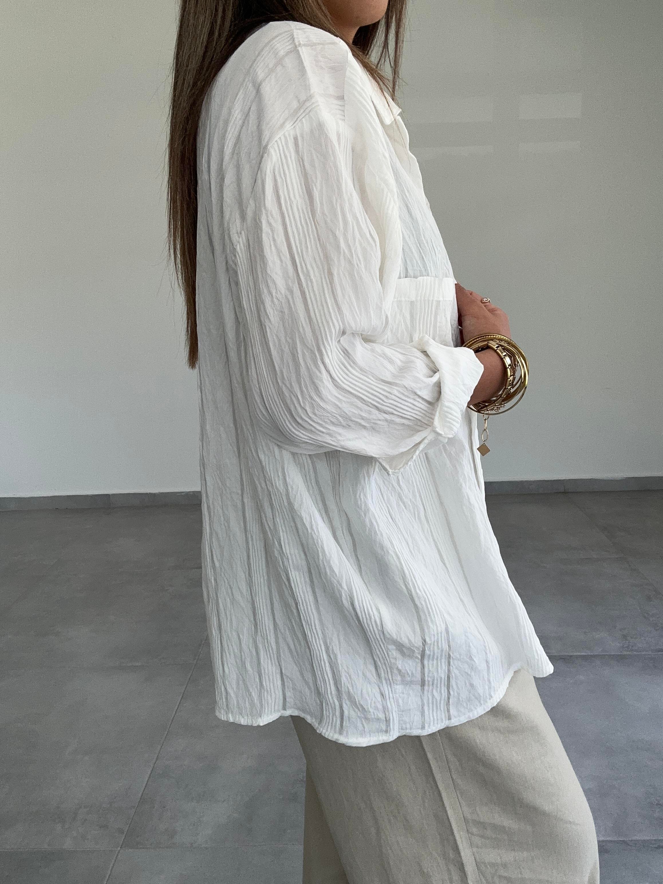 Beyaz Oversize Gömlek