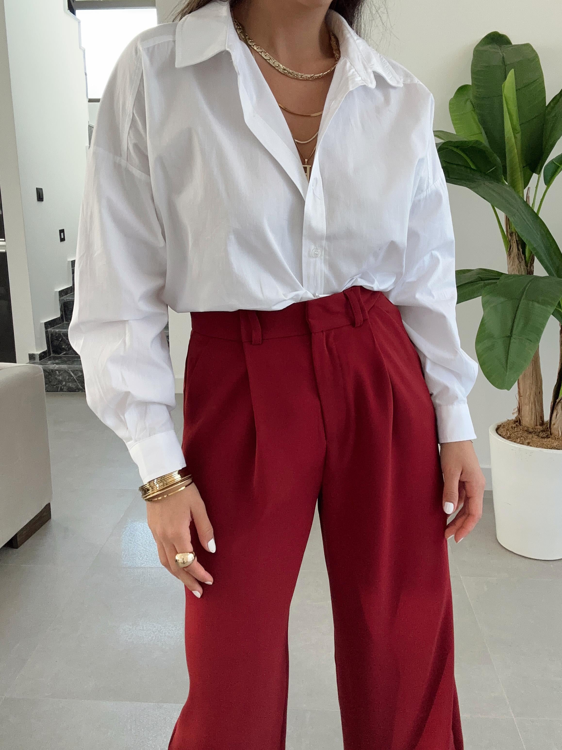 Beyaz Oversize Poplin Gömlek