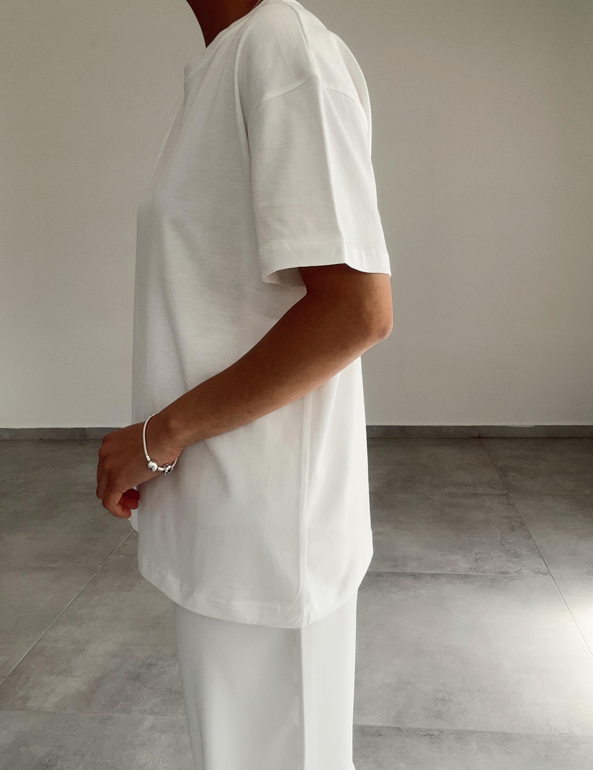 Beyaz Panda Nakışlı Tshirt