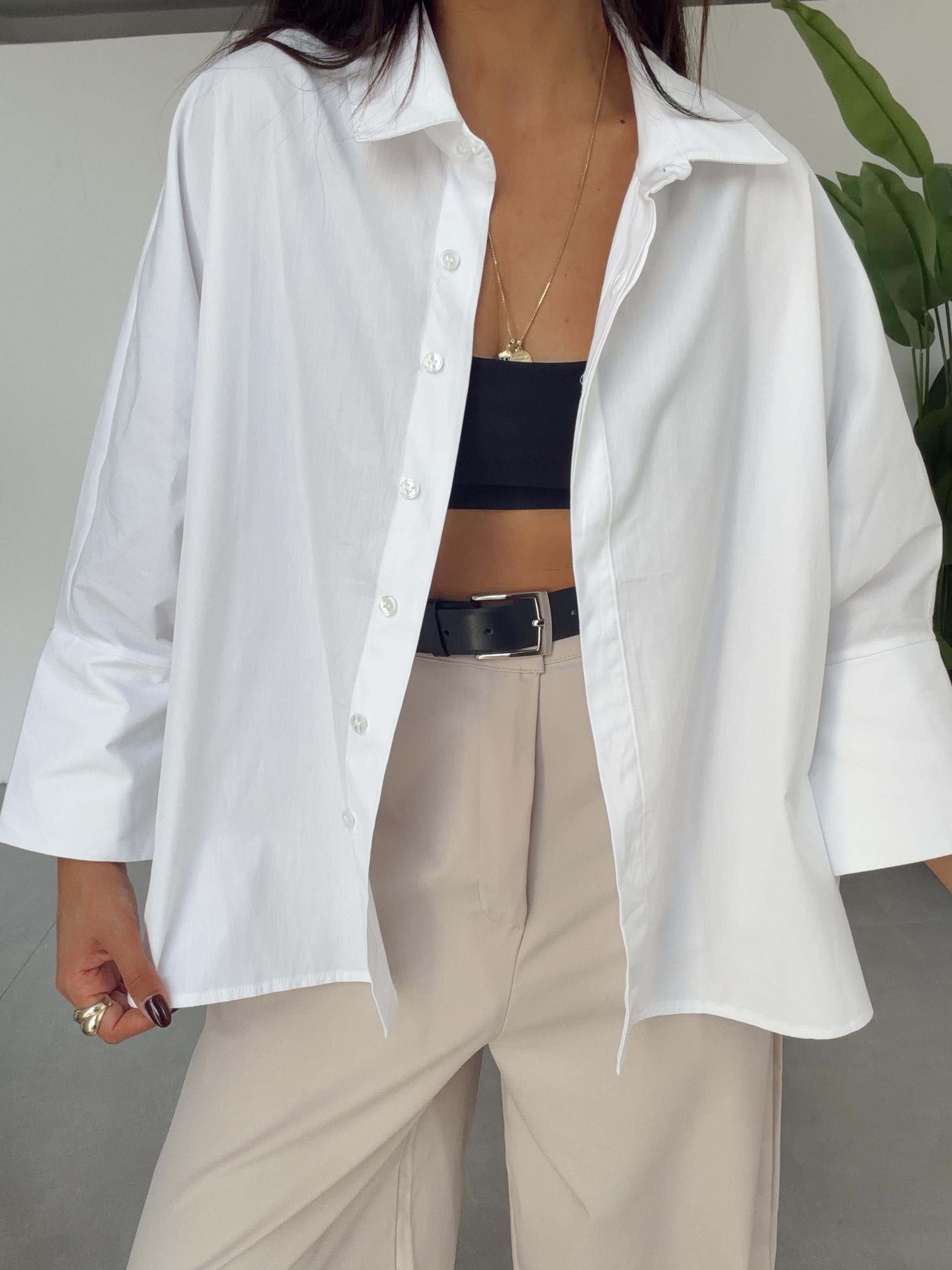 Beyaz Poplin Gömlek