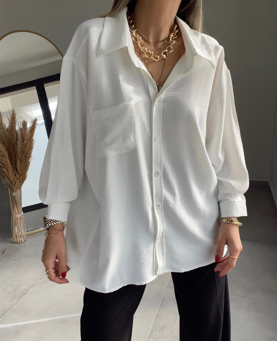 Beyaz Salaş Gömlek