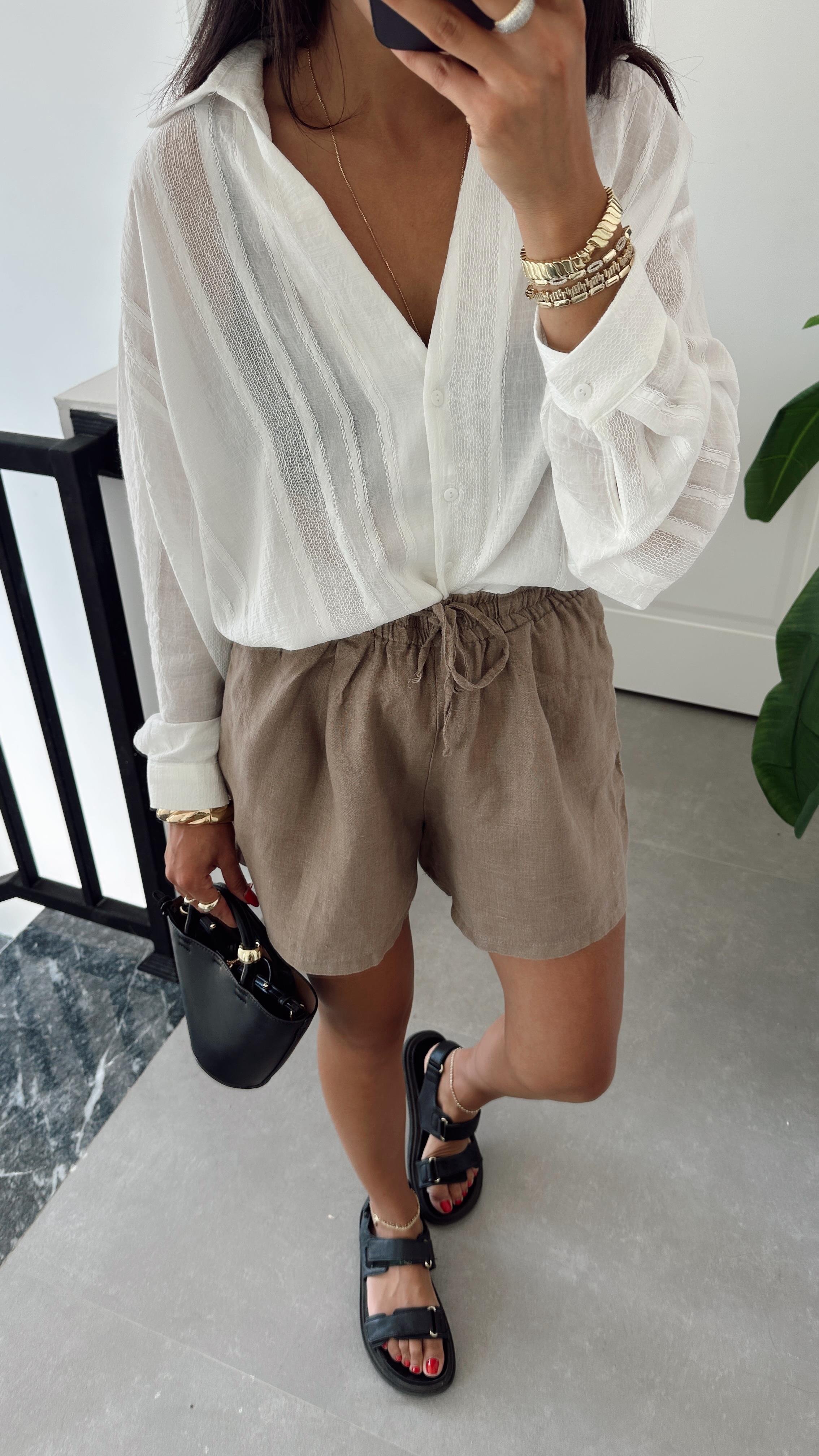 Beyaz Transparan Gömlek