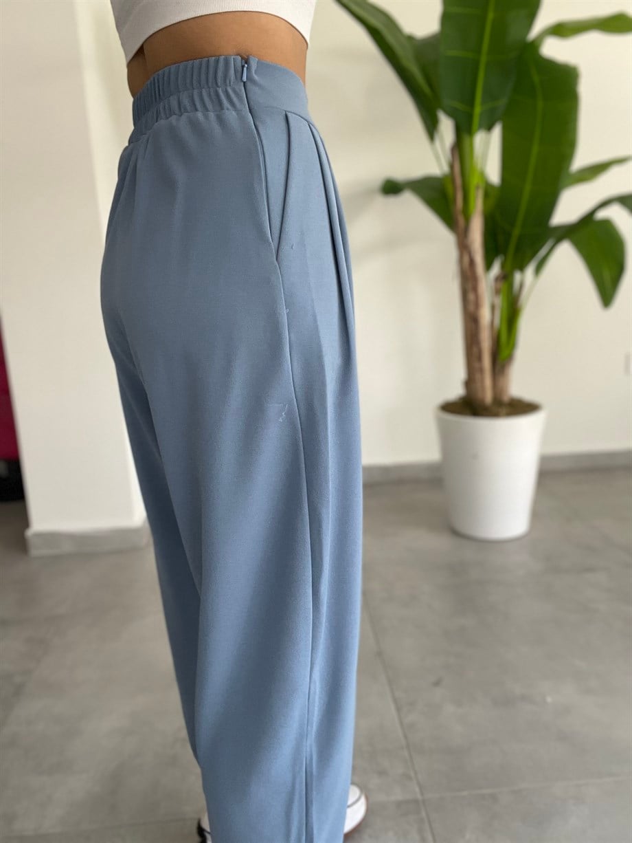 Bombeli Mavi Pantolon