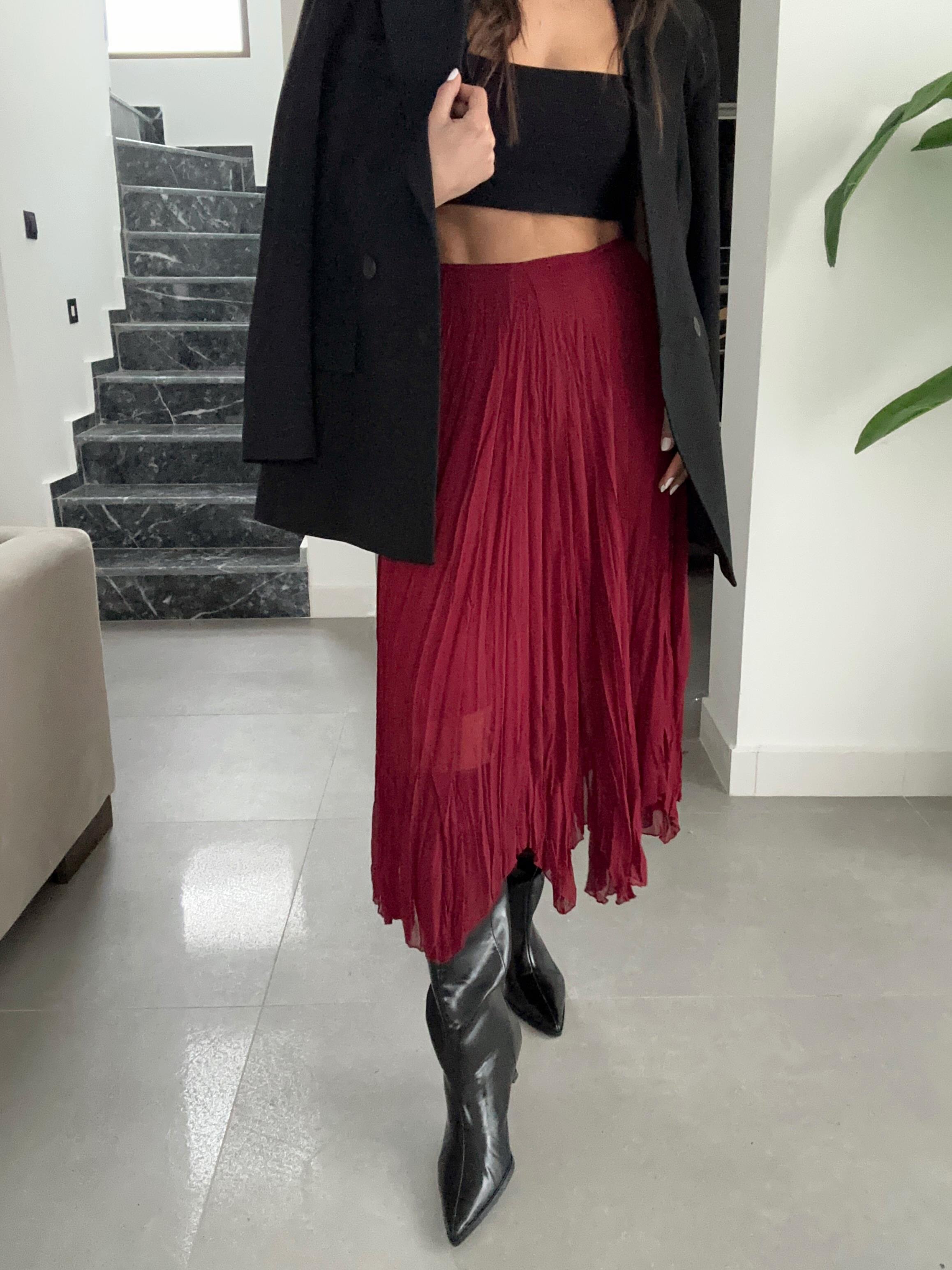 Brodo Asimetrik Midi Etek