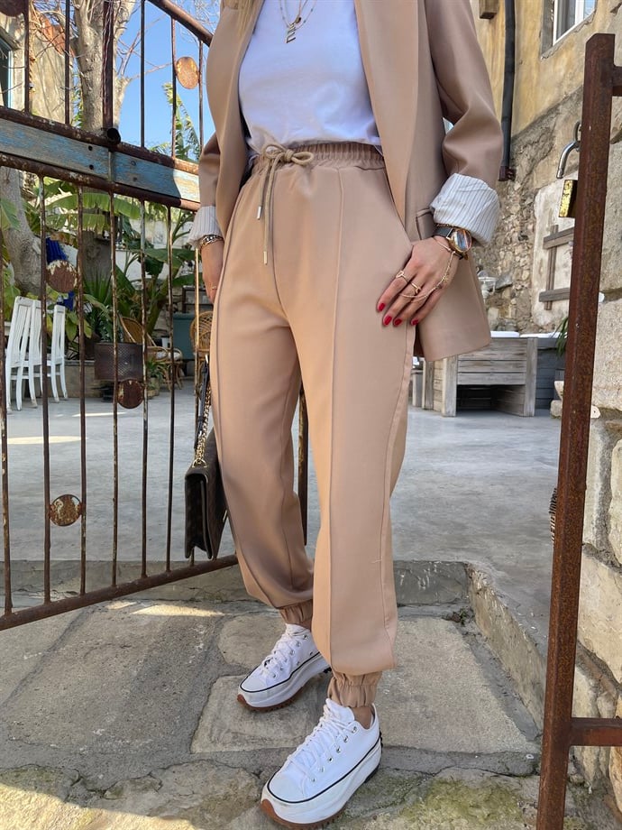 Camel Lastikli Pantolon