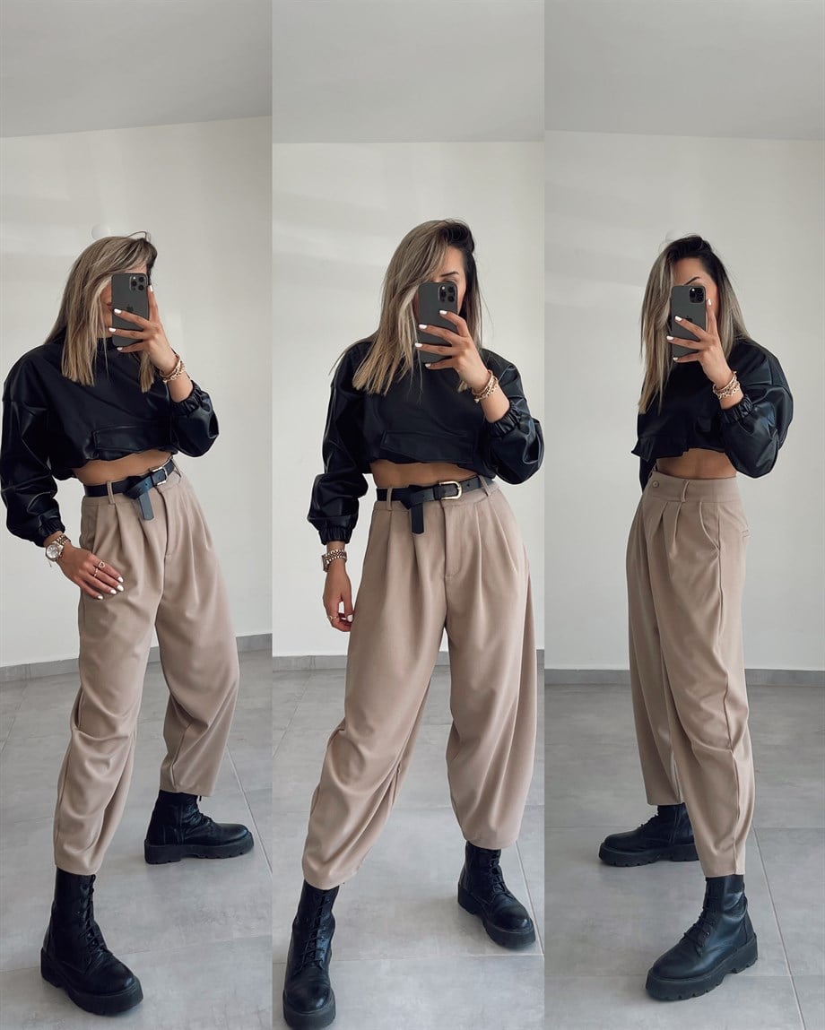 Camel Şalvar Pantolon