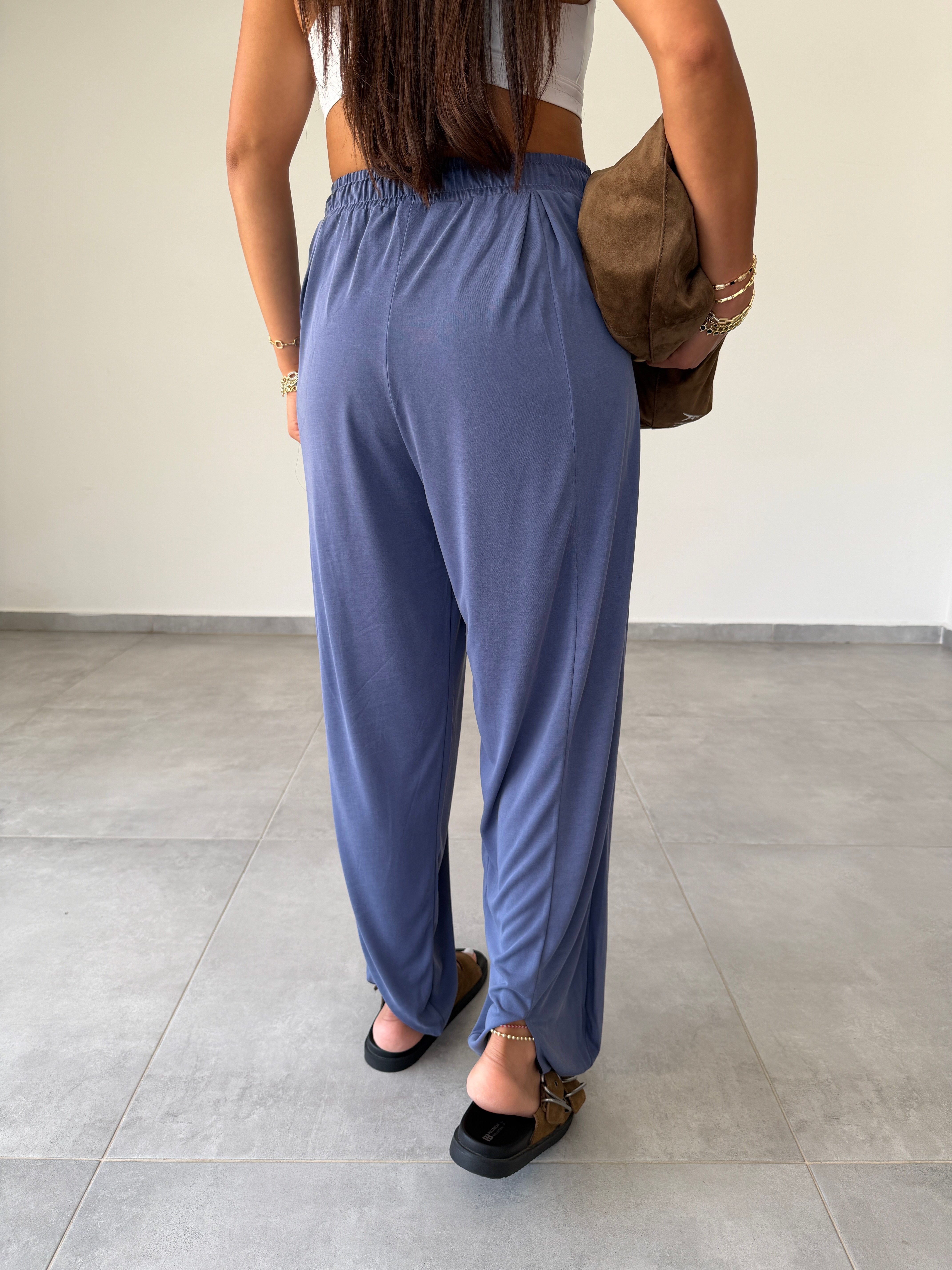Comfort İndigo Modal Kumaş Şalvar Pantolon