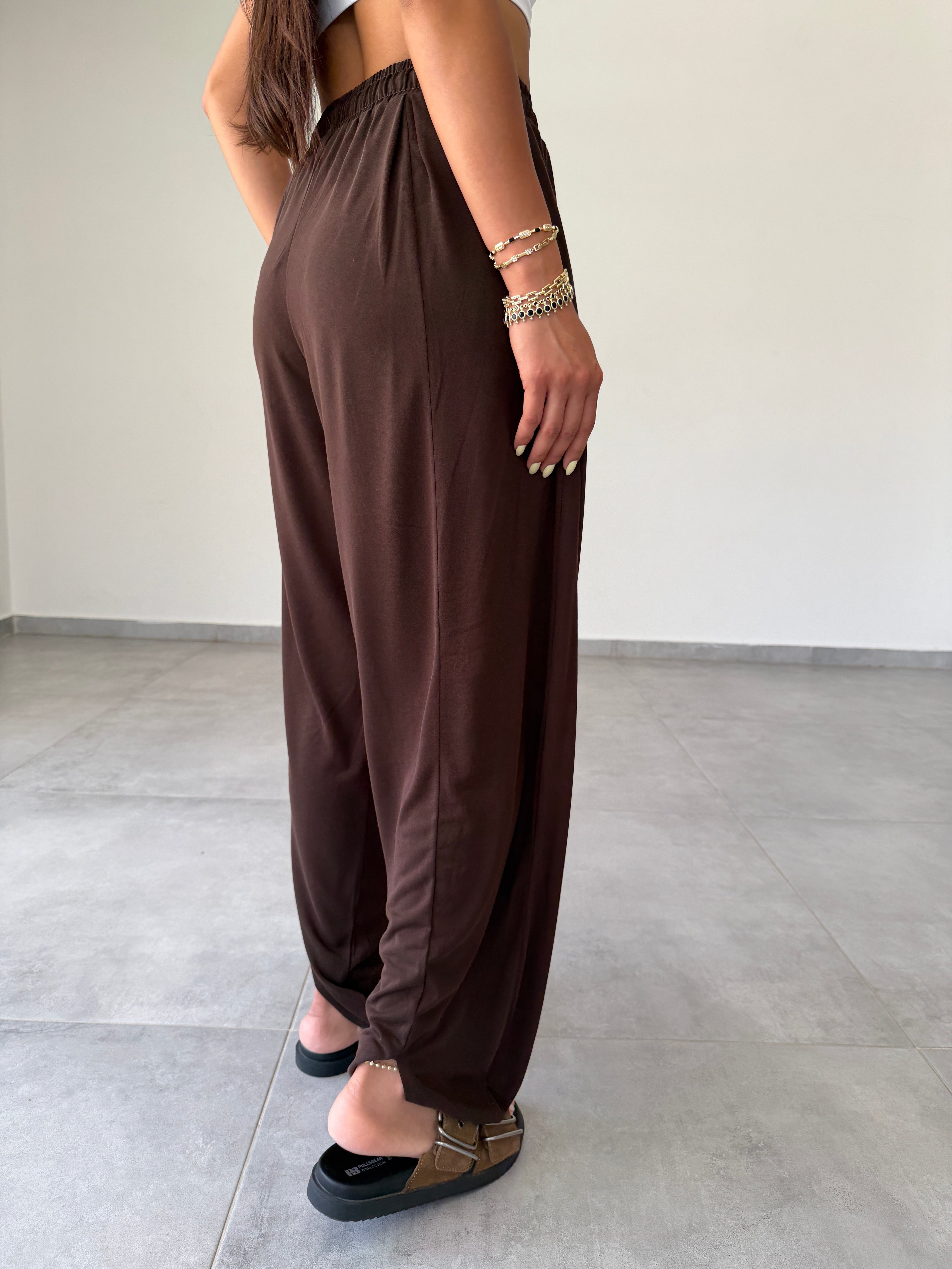 Comfort Kahve Modal Kumaş Şalvar Pantolon