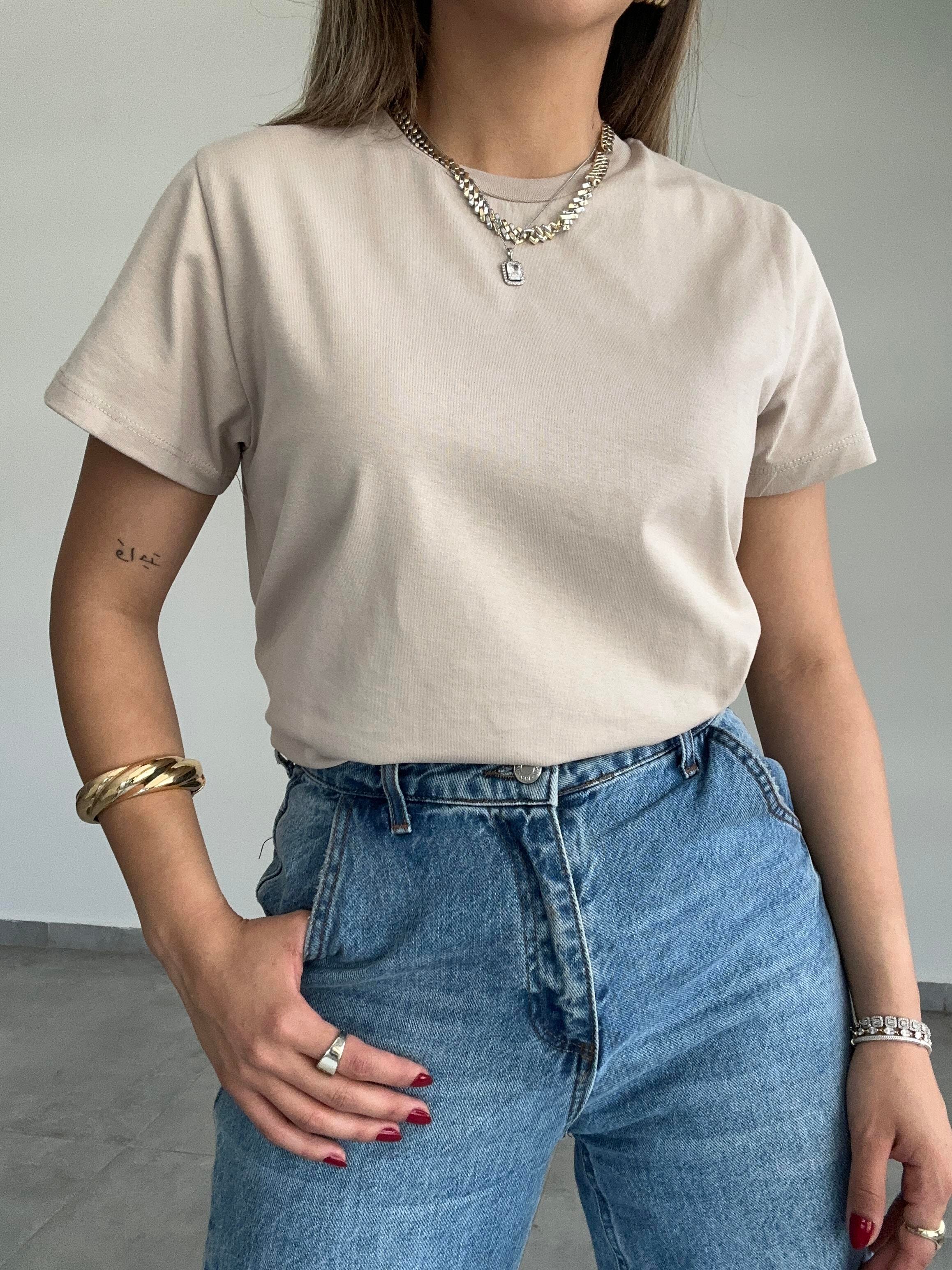 Cs Bej Basic Tişört