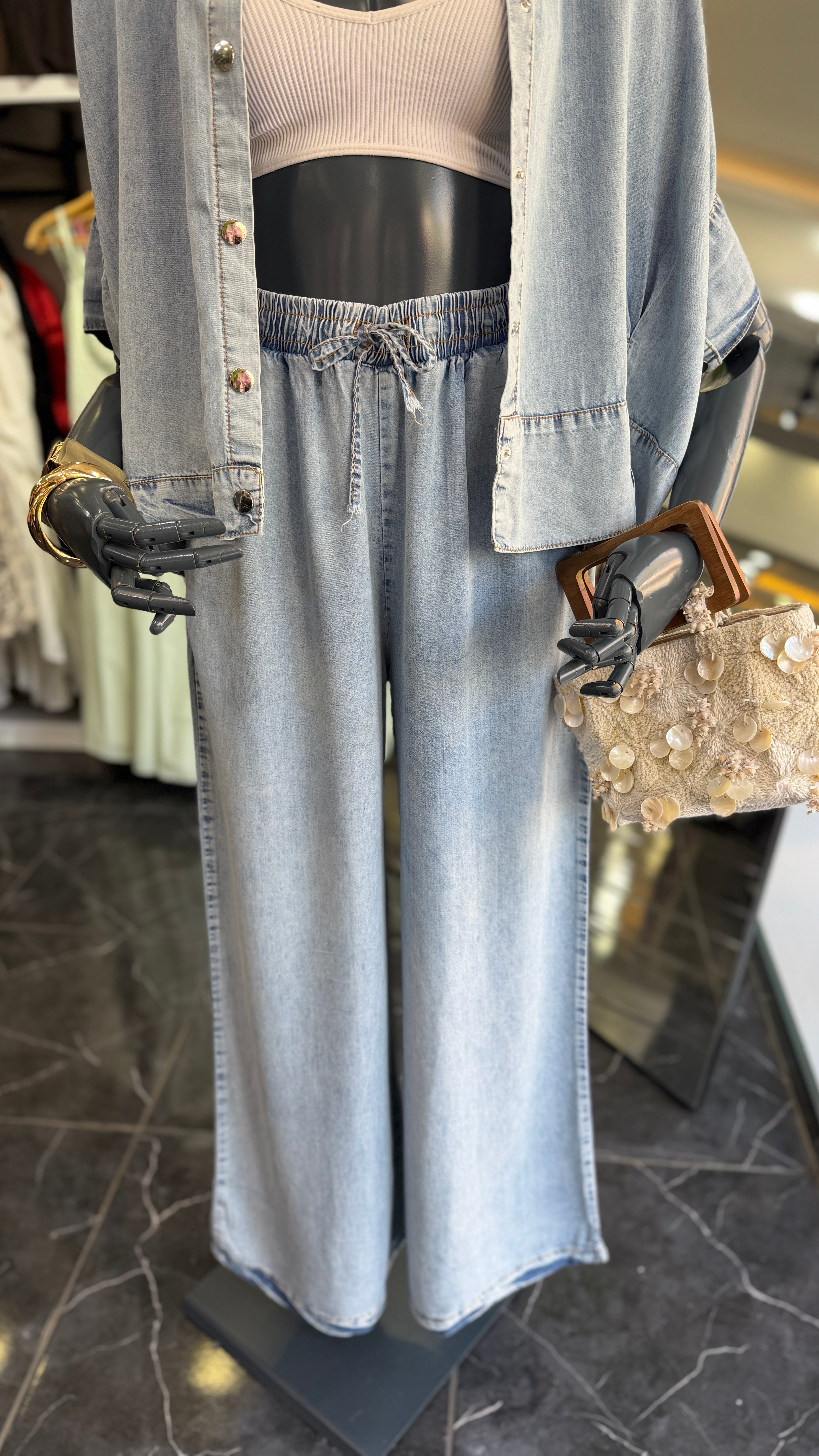 Denim Gömlek Pantolon Takım