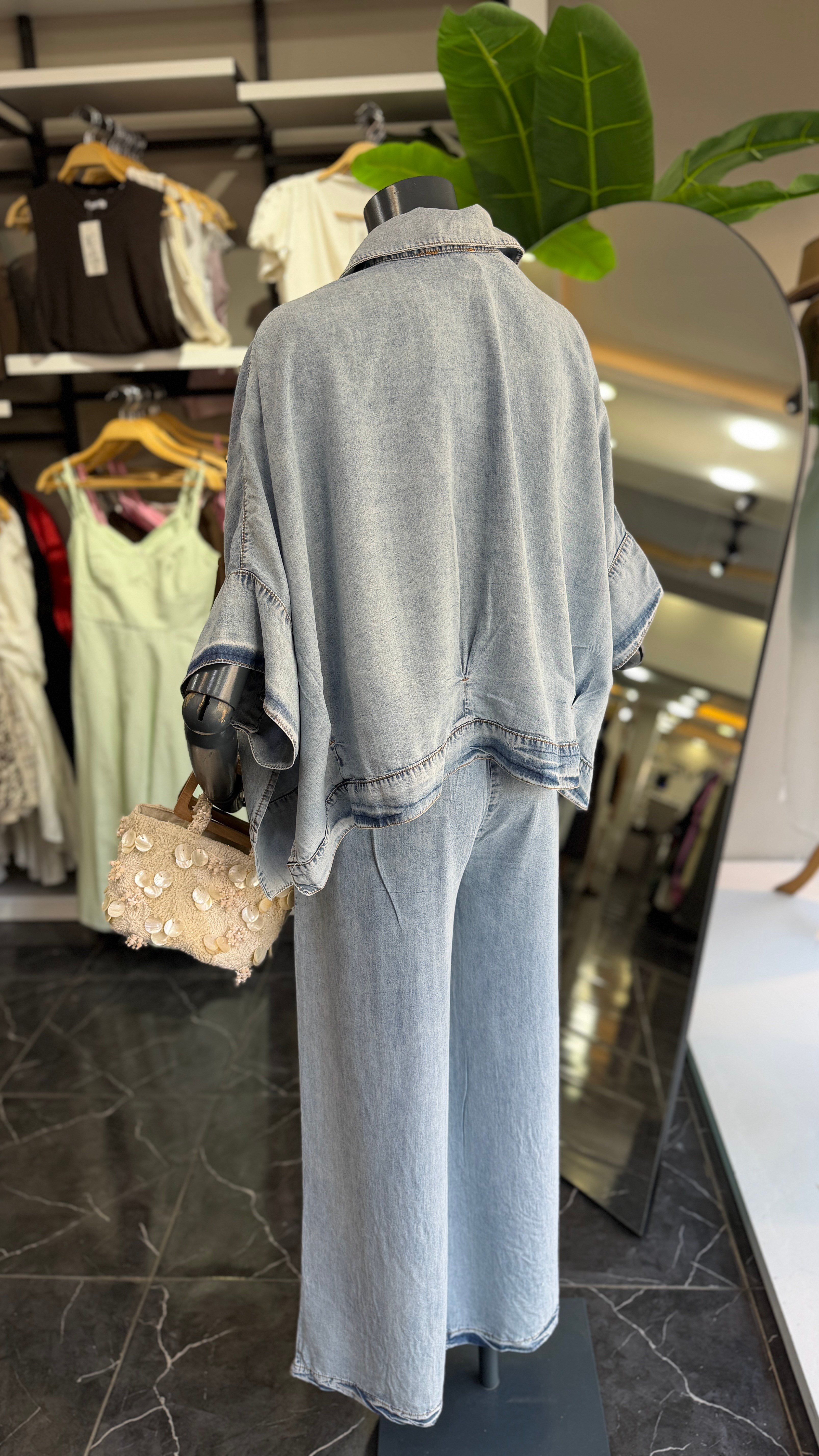 Denim Gömlek Pantolon Takım