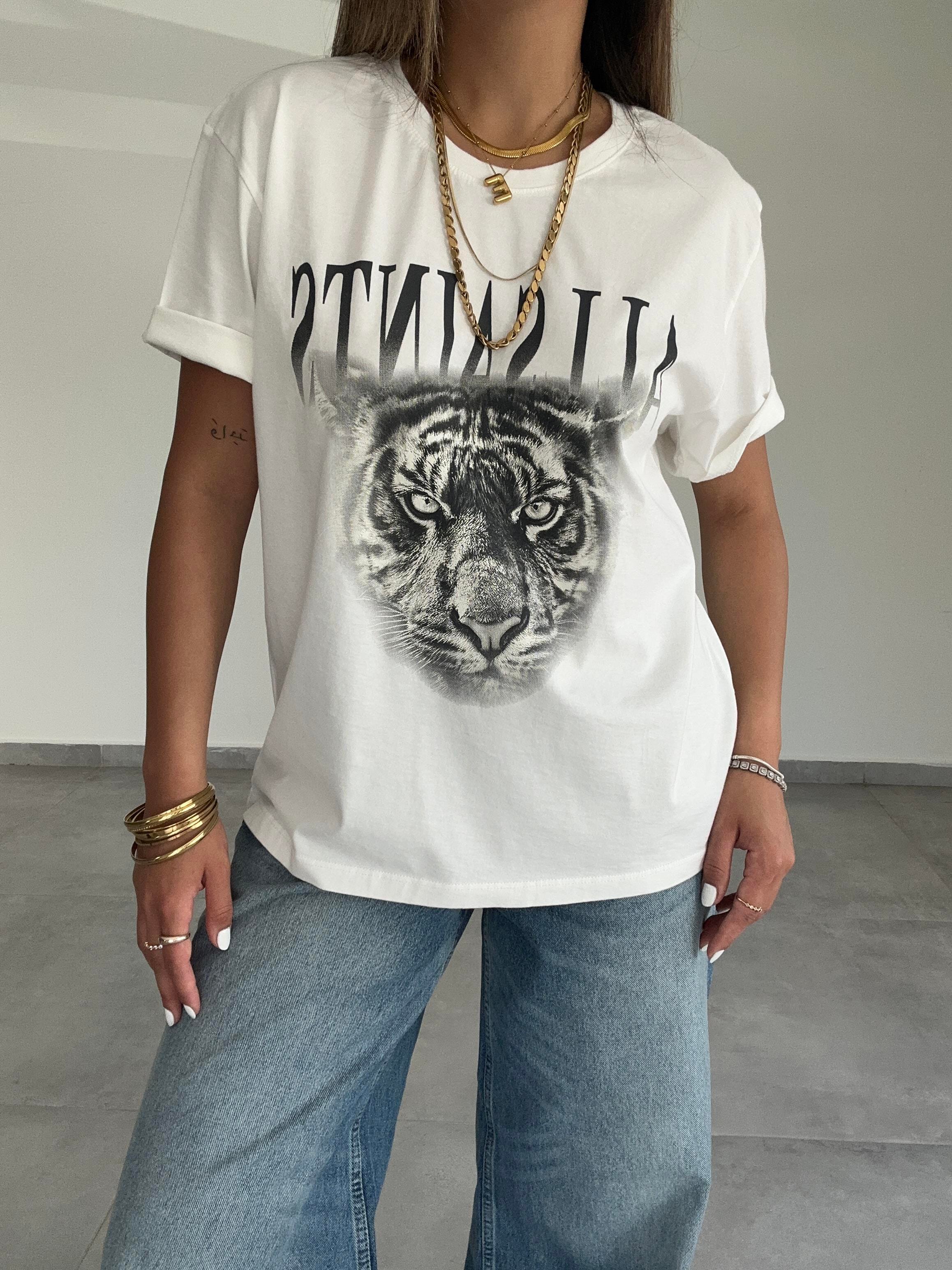 Ekru Baskılı Tişört