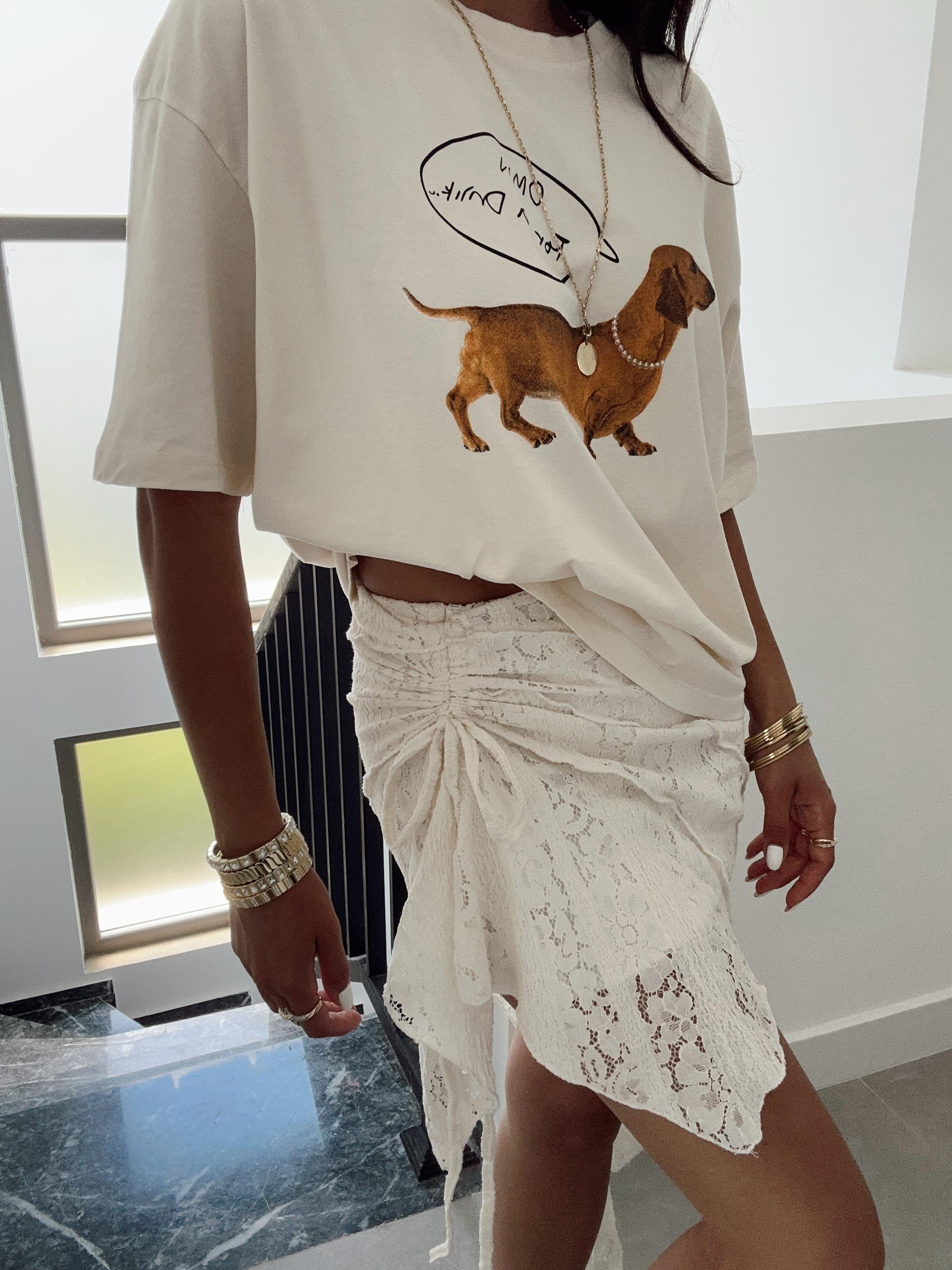 Ekru Baskılı Tshirt