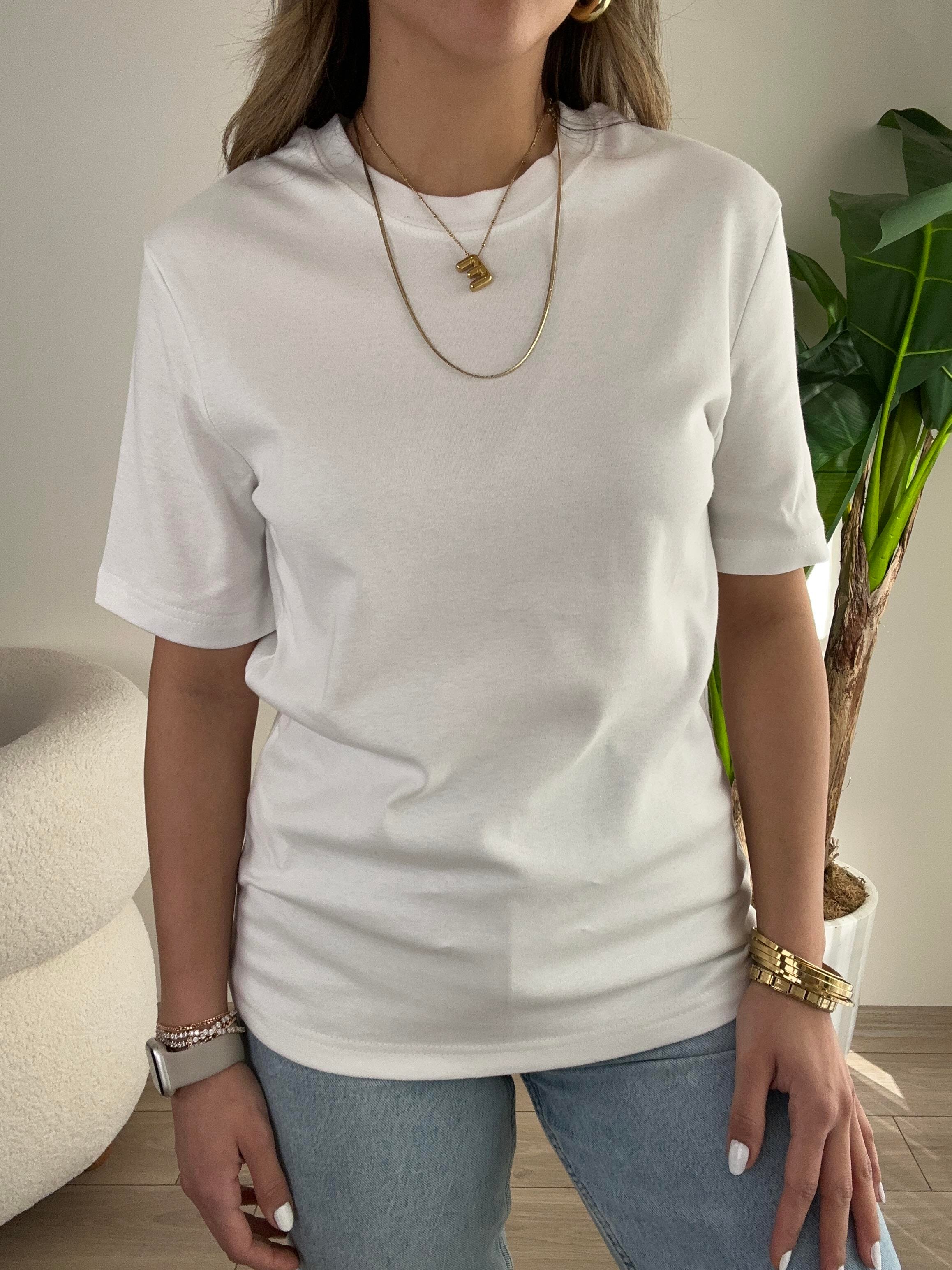 Ekru  Bisiklet Yaka Basic Tişört