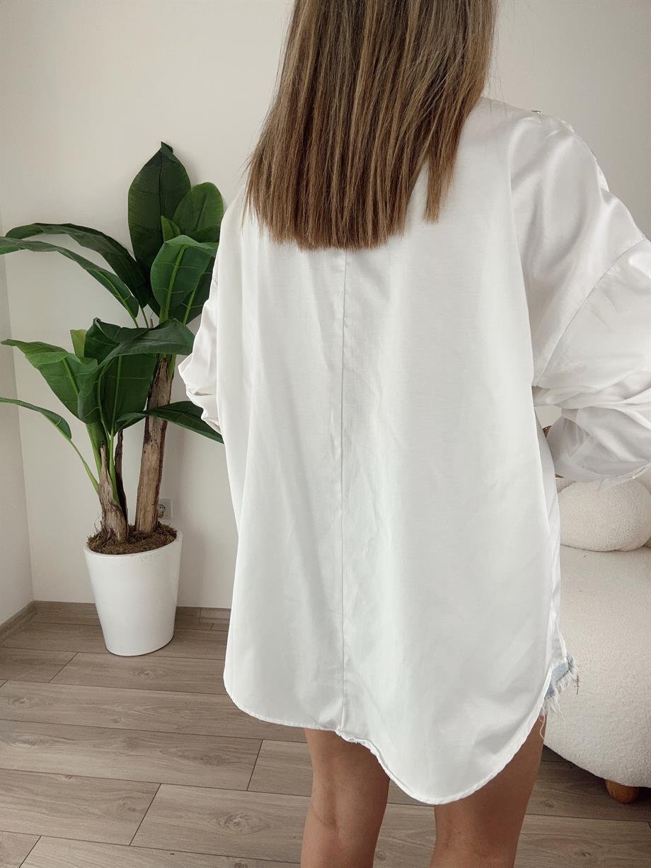 Ekru Çıtçıtlı Gömlek