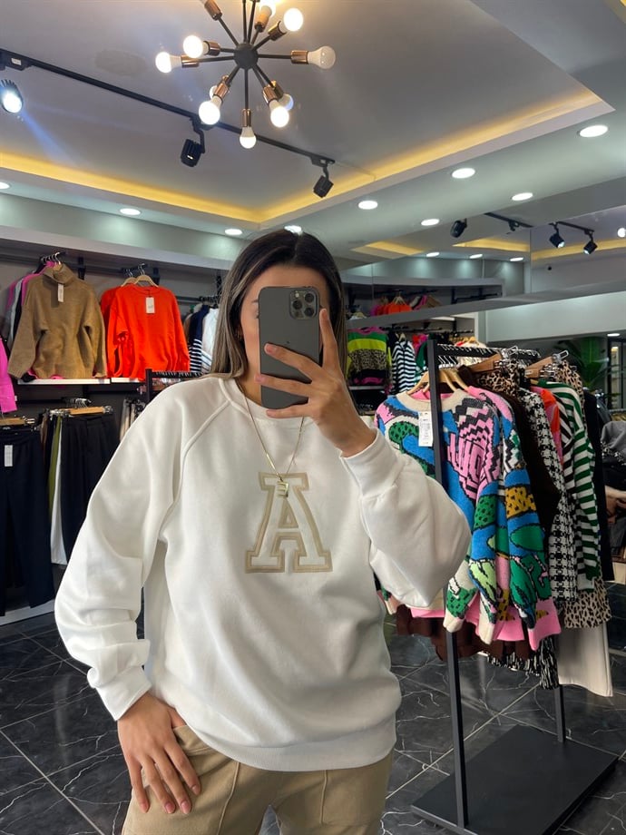Ekru İçi Şardonlu Sweatshirt