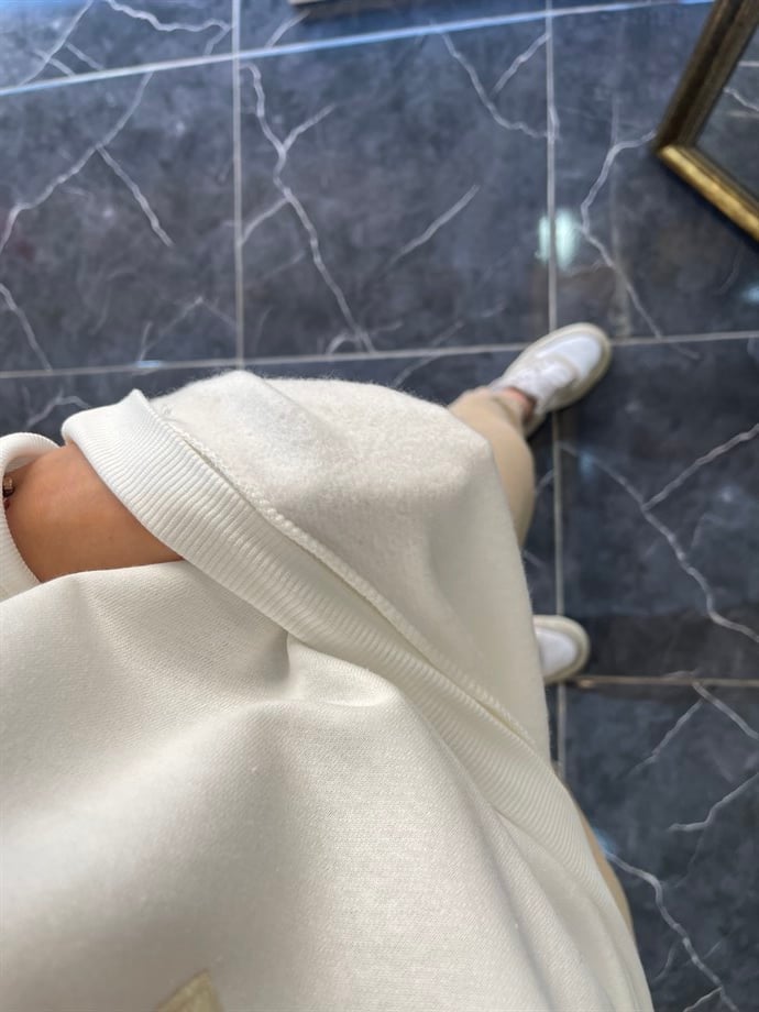 Ekru İçi Şardonlu Sweatshirt