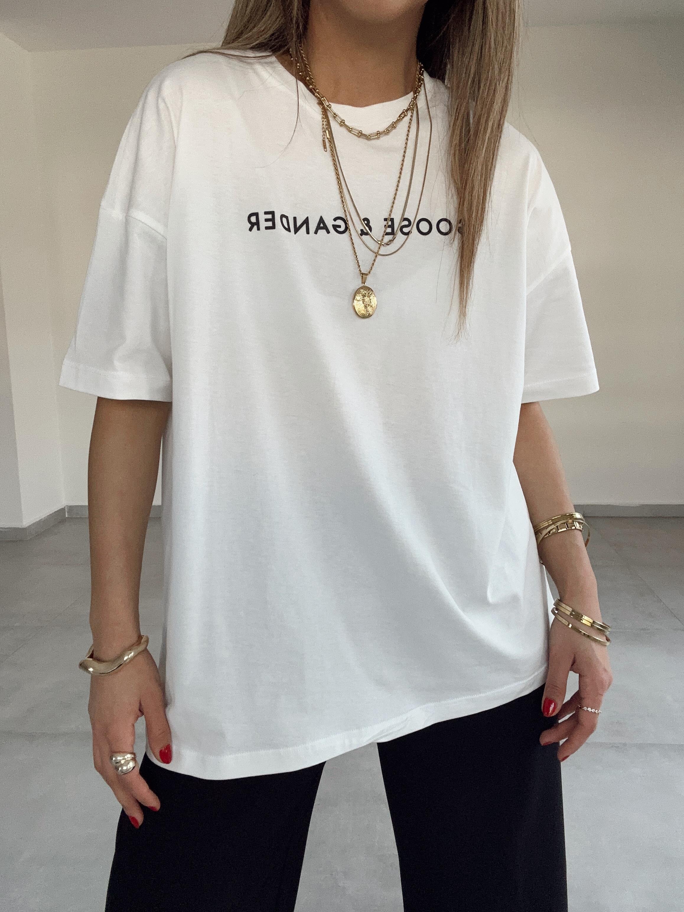 Ekru Kabartma Baskı Tshirt