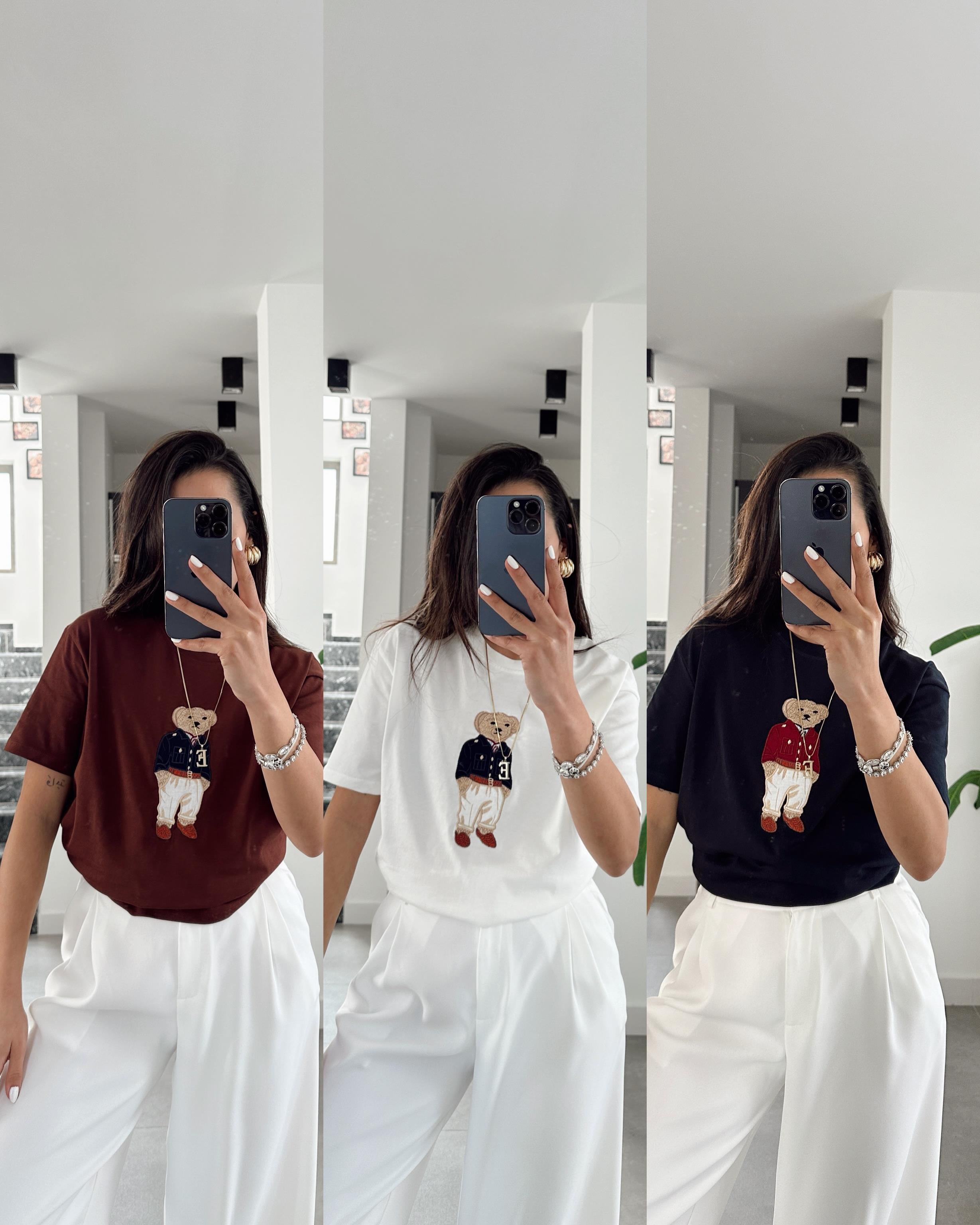 Ekru Teddy Basic Tişört