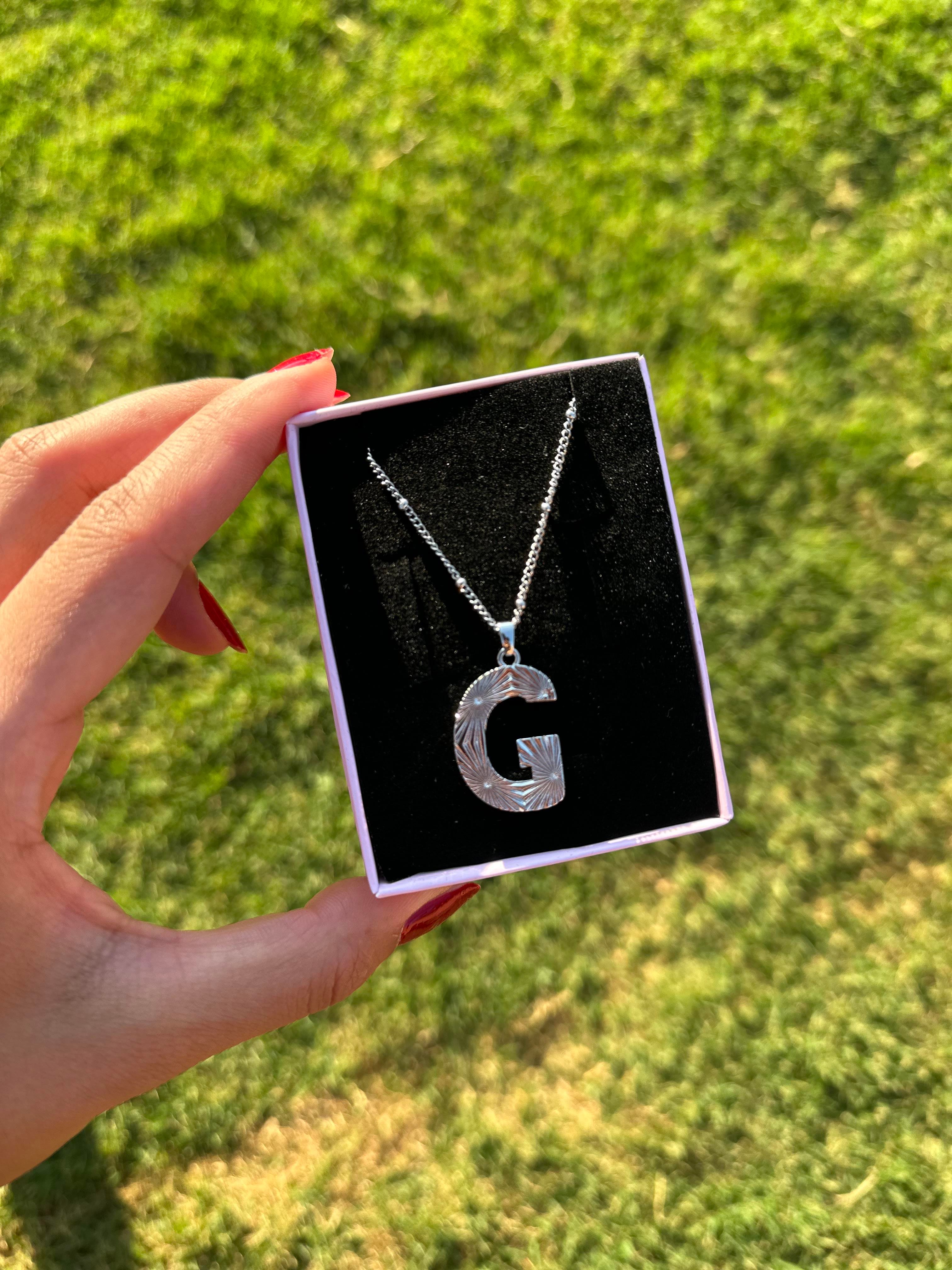 G Çelik Silver Harf Kolye