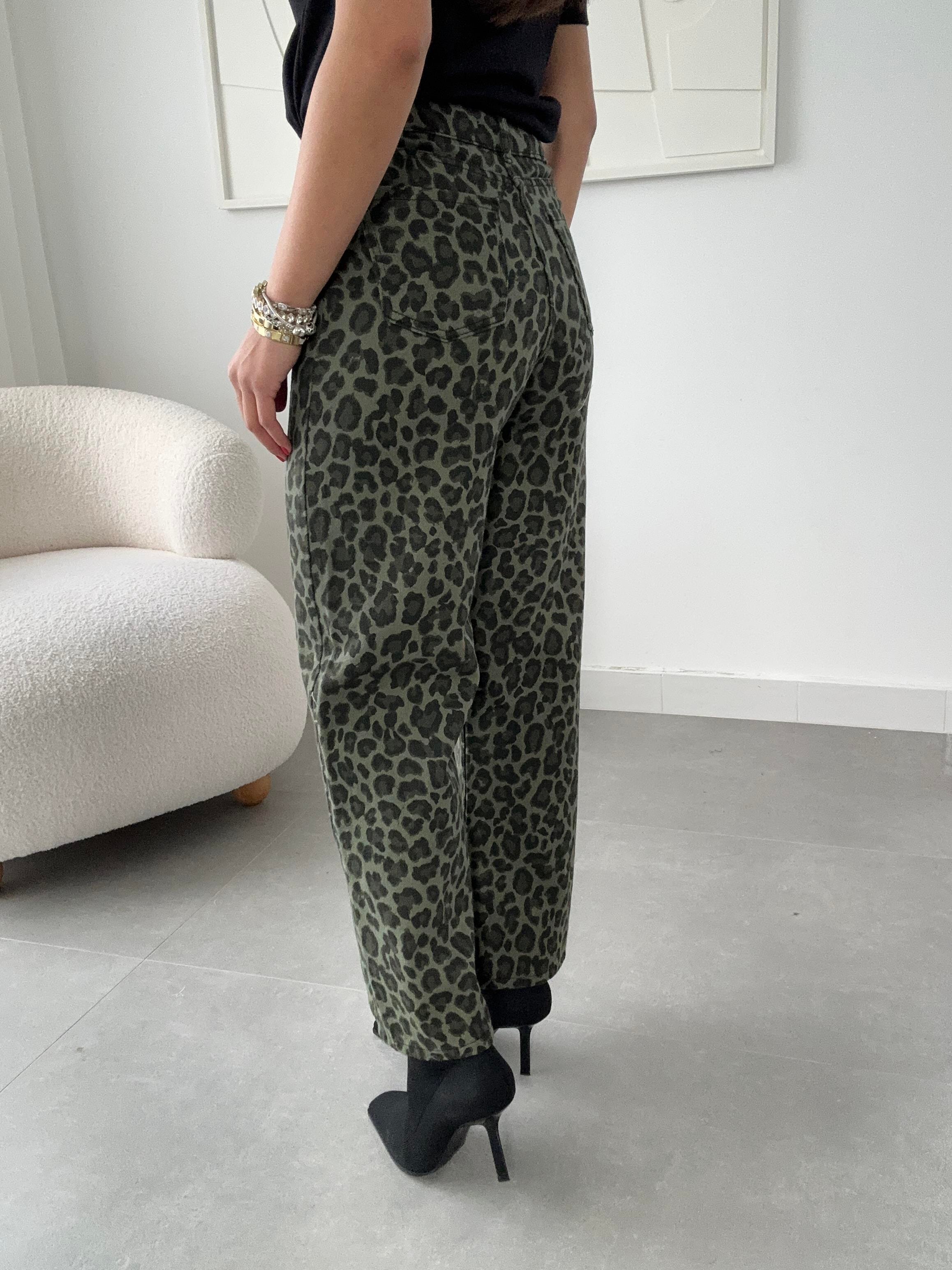 Gabardin Leopar Pantolon