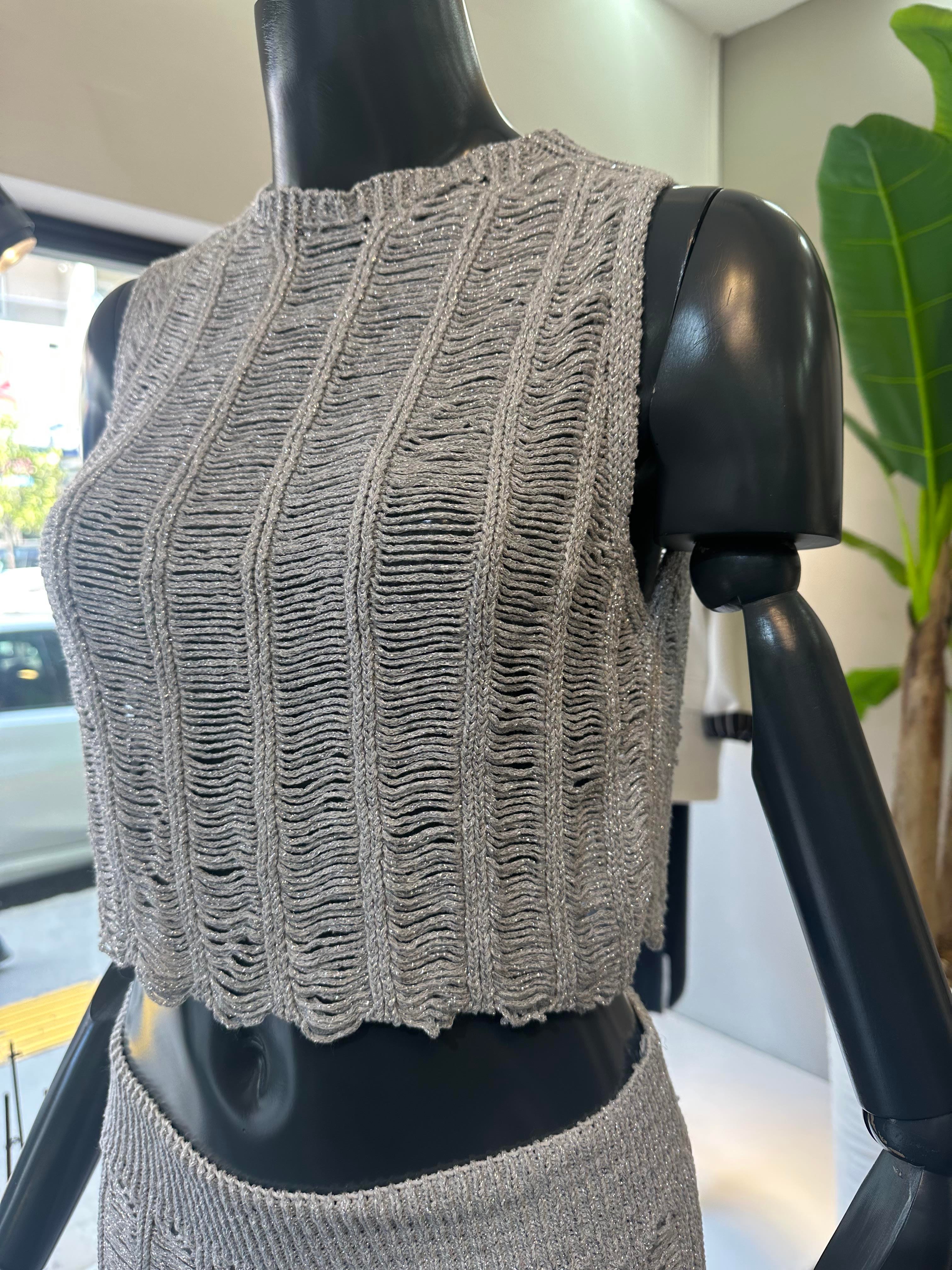 Gri Ajurlu Triko Atlet