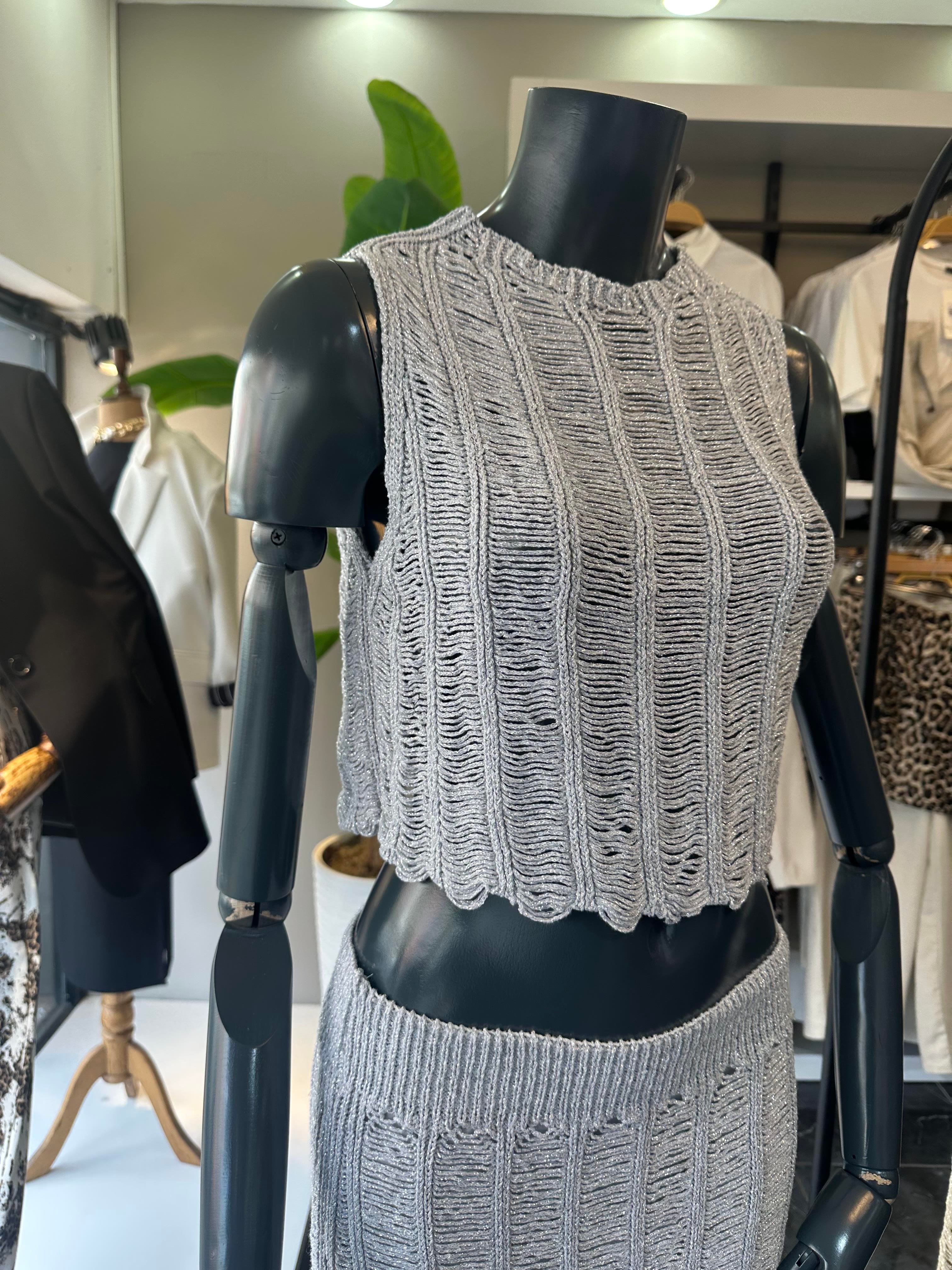 Gri Ajurlu Triko Atlet