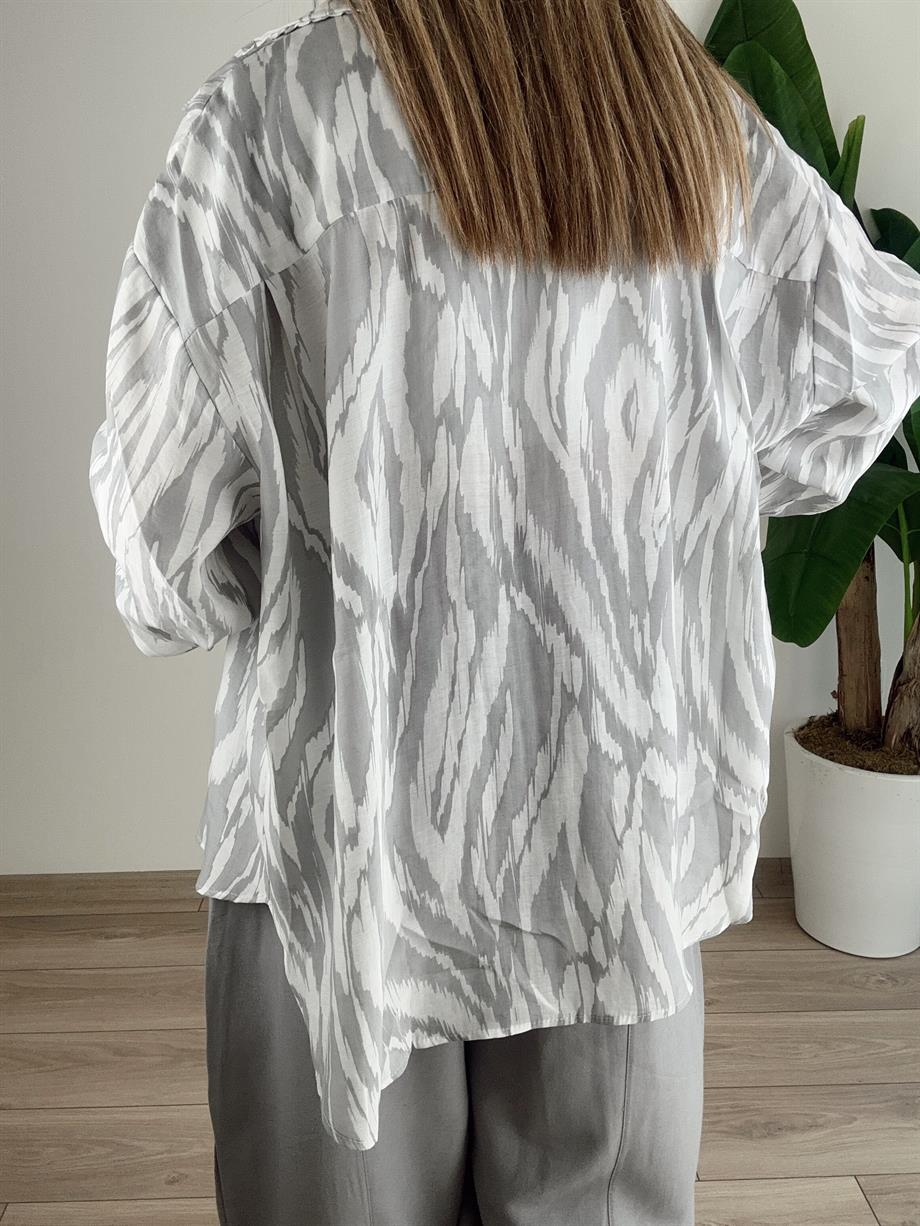 Gri Oversize Gömlek