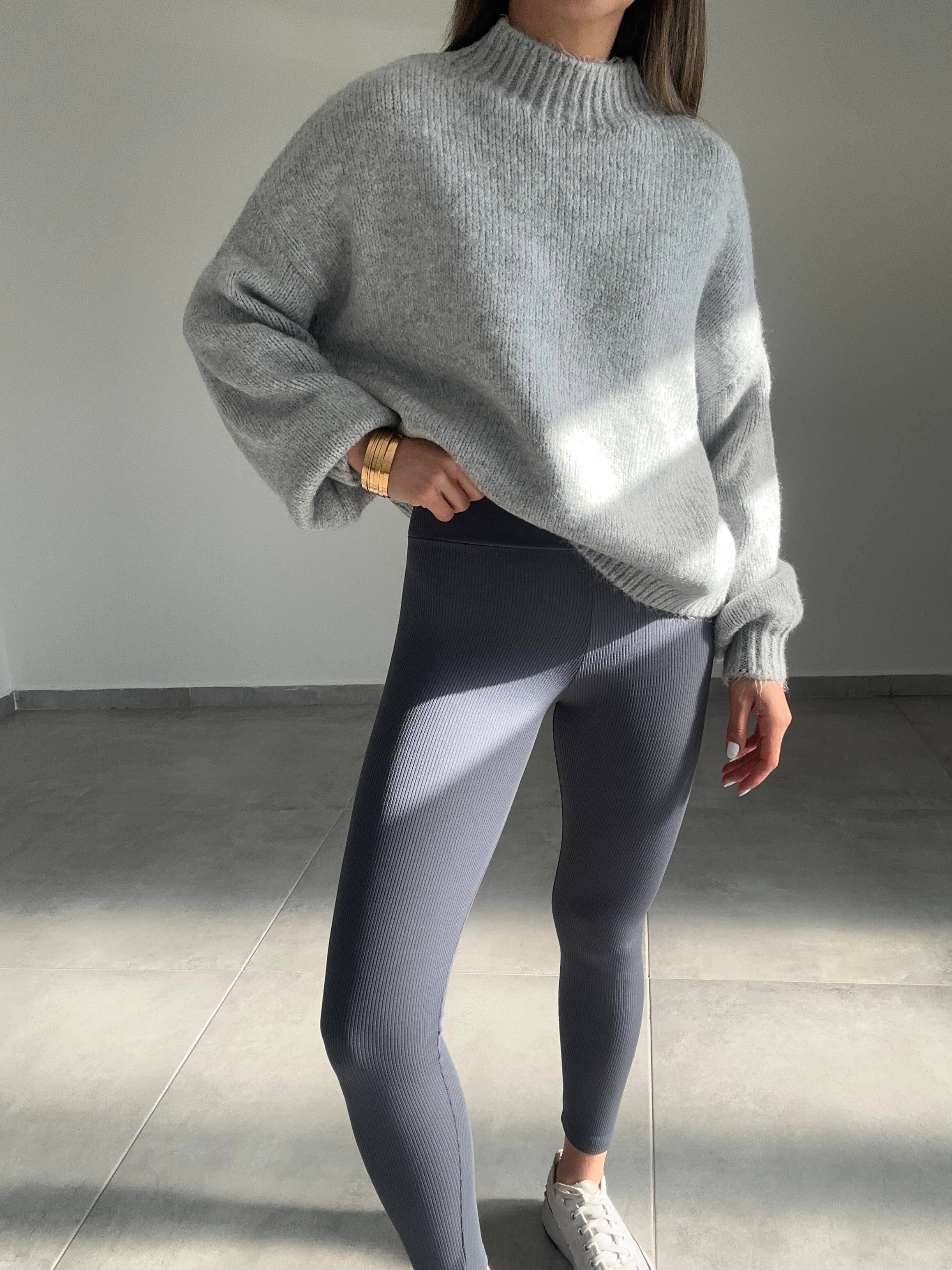 Gri Oversize Triko Kazak