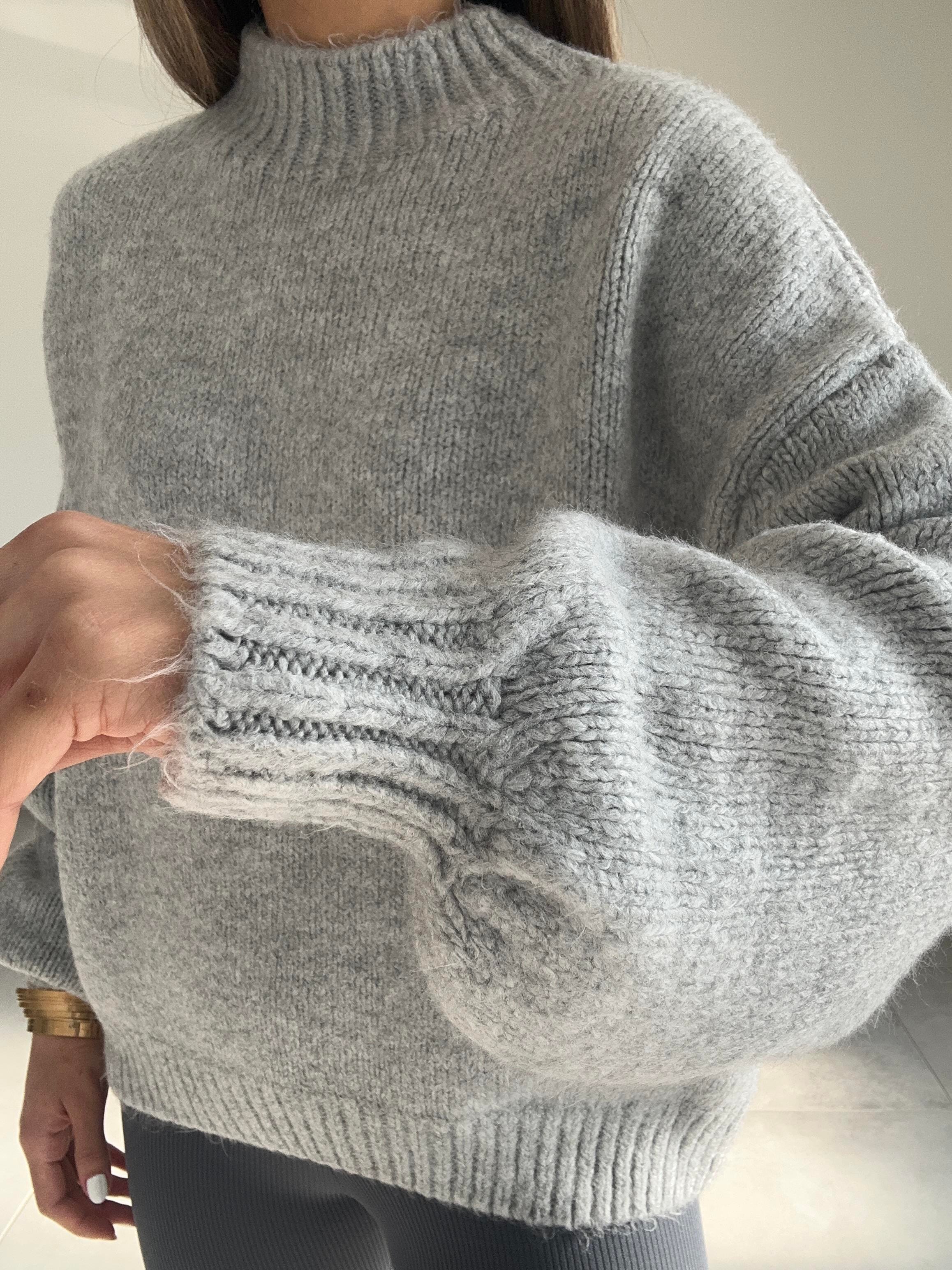 Gri Oversize Triko Kazak