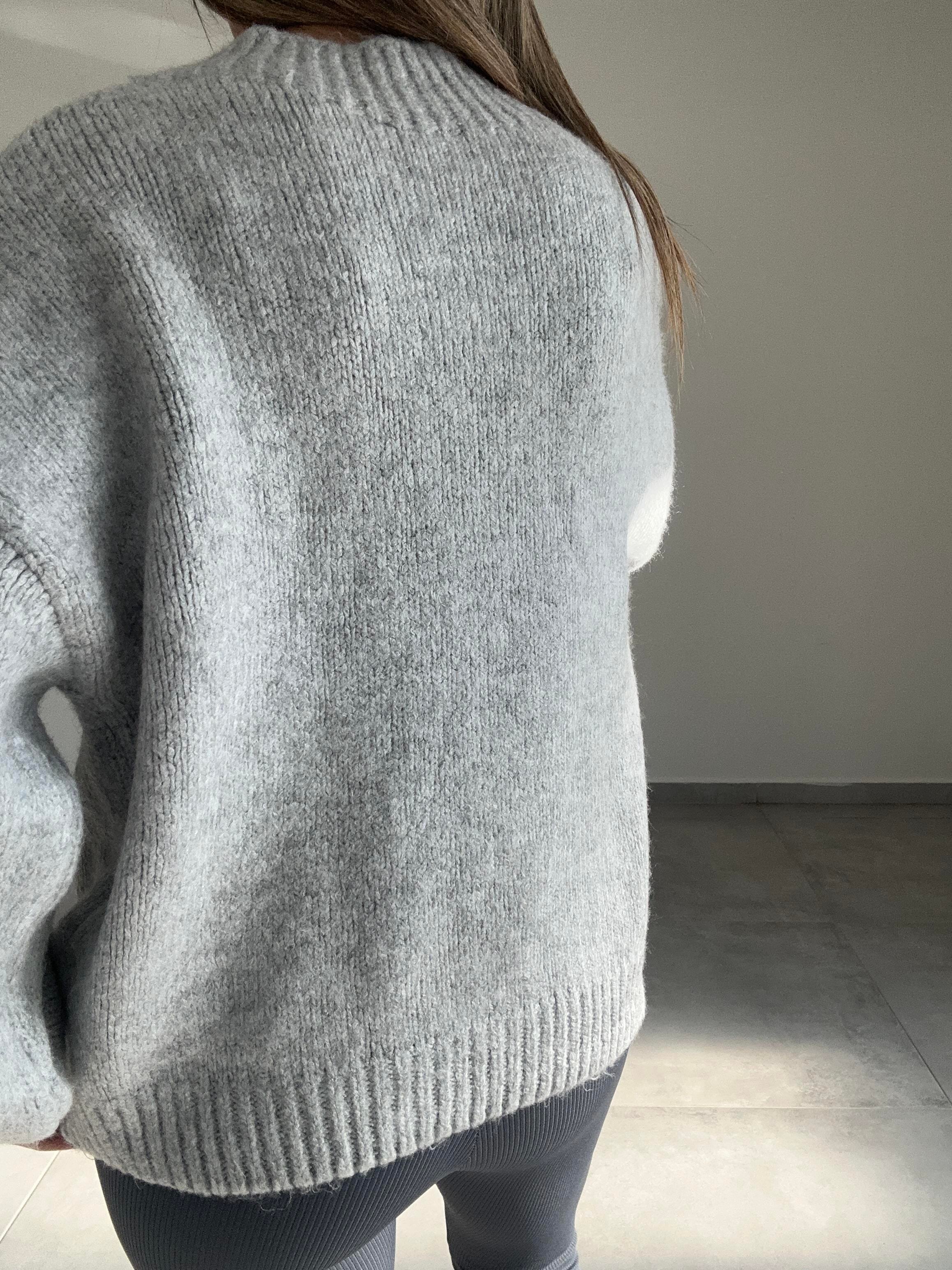 Gri Oversize Triko Kazak