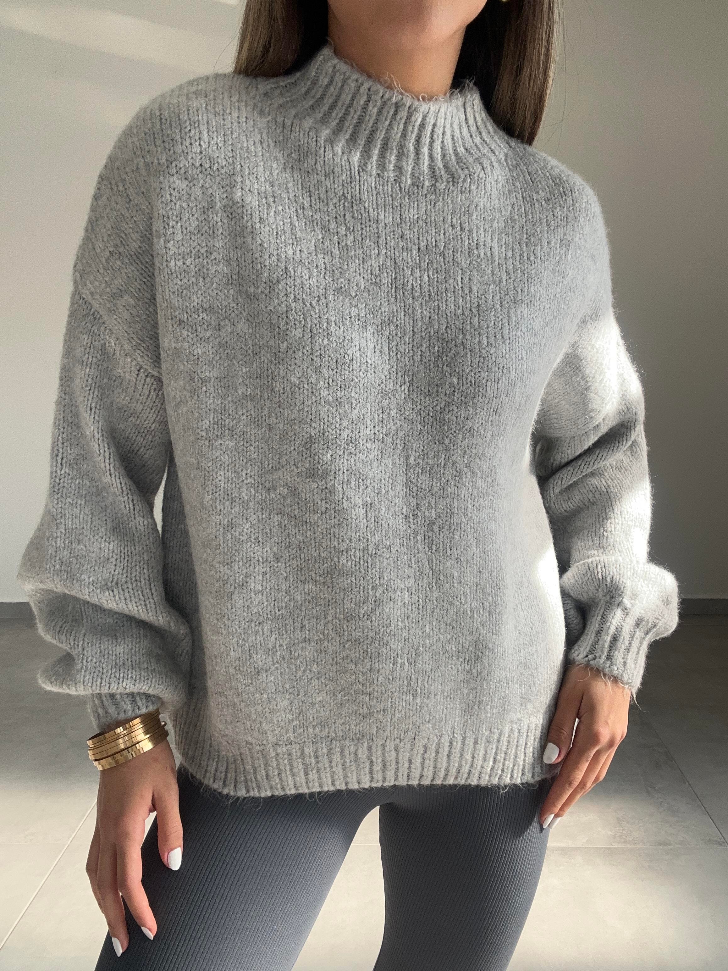 Gri Oversize Triko Kazak