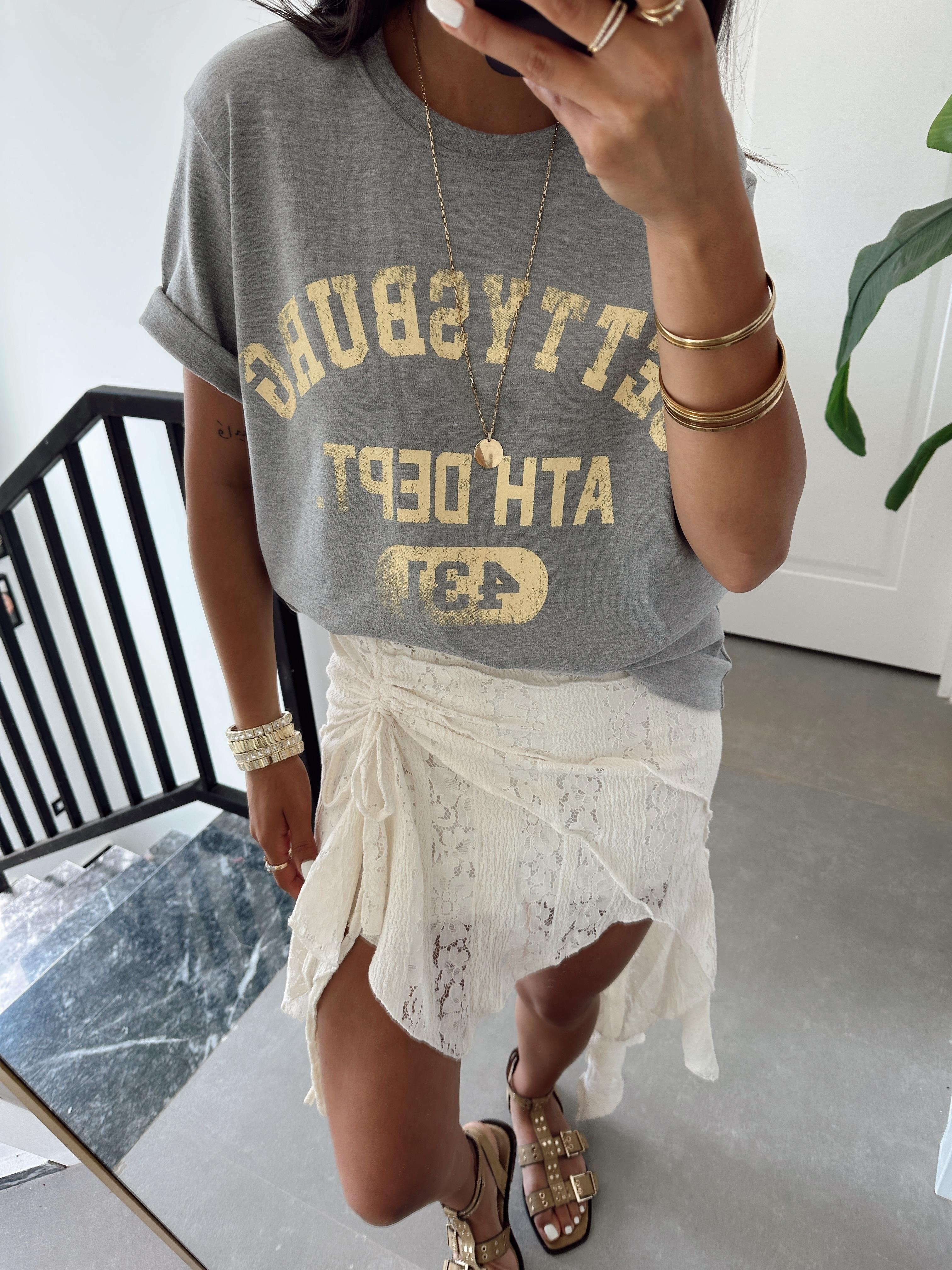 Gri Yazılı Tshirt