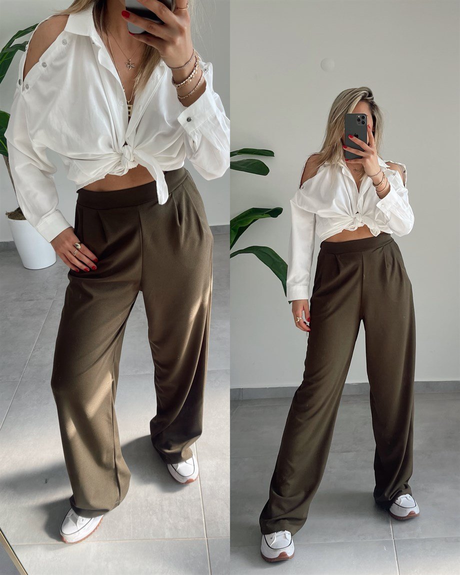 Haki Palazzo Pantolon