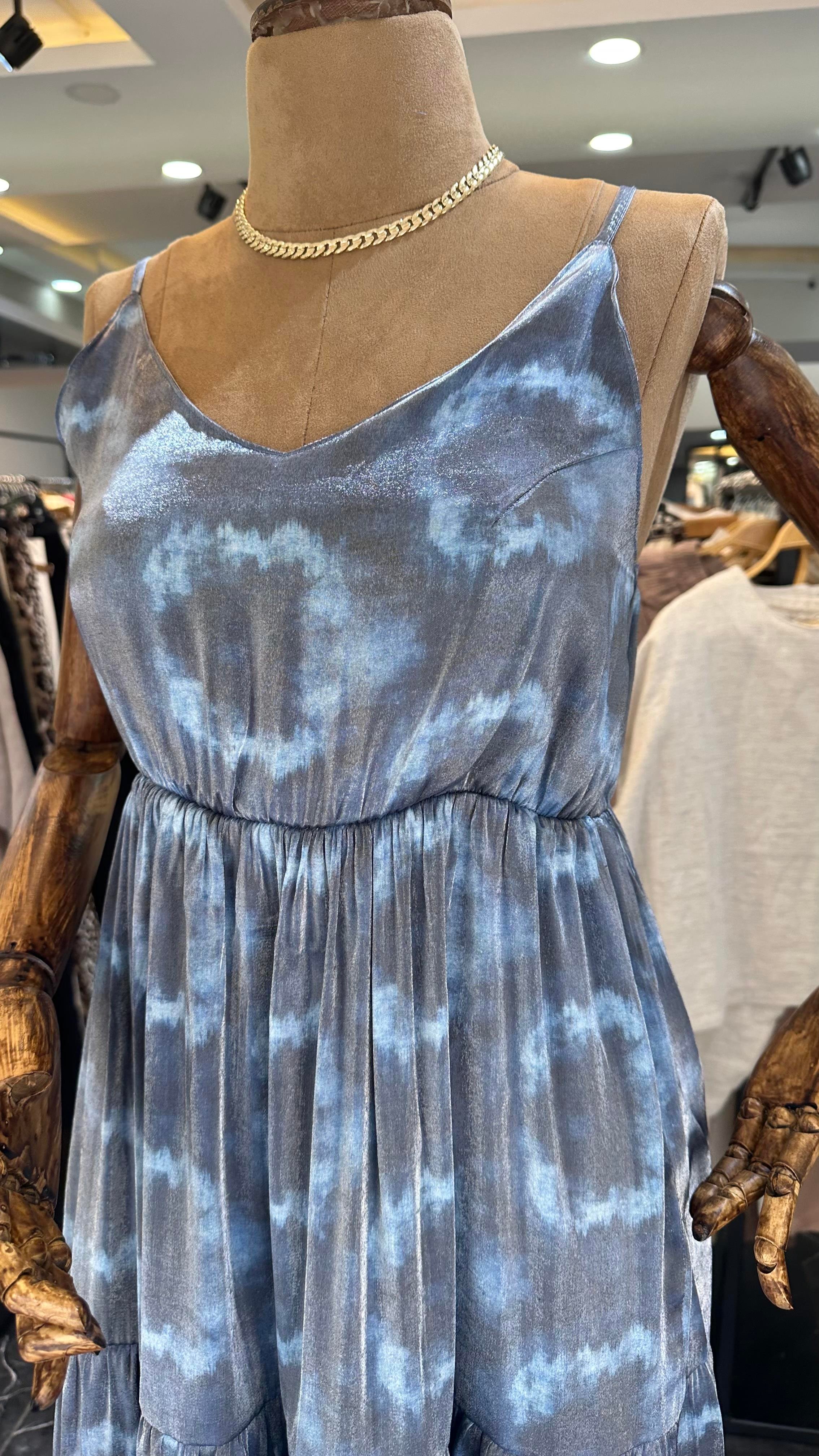 İndigo Asklı Elbise