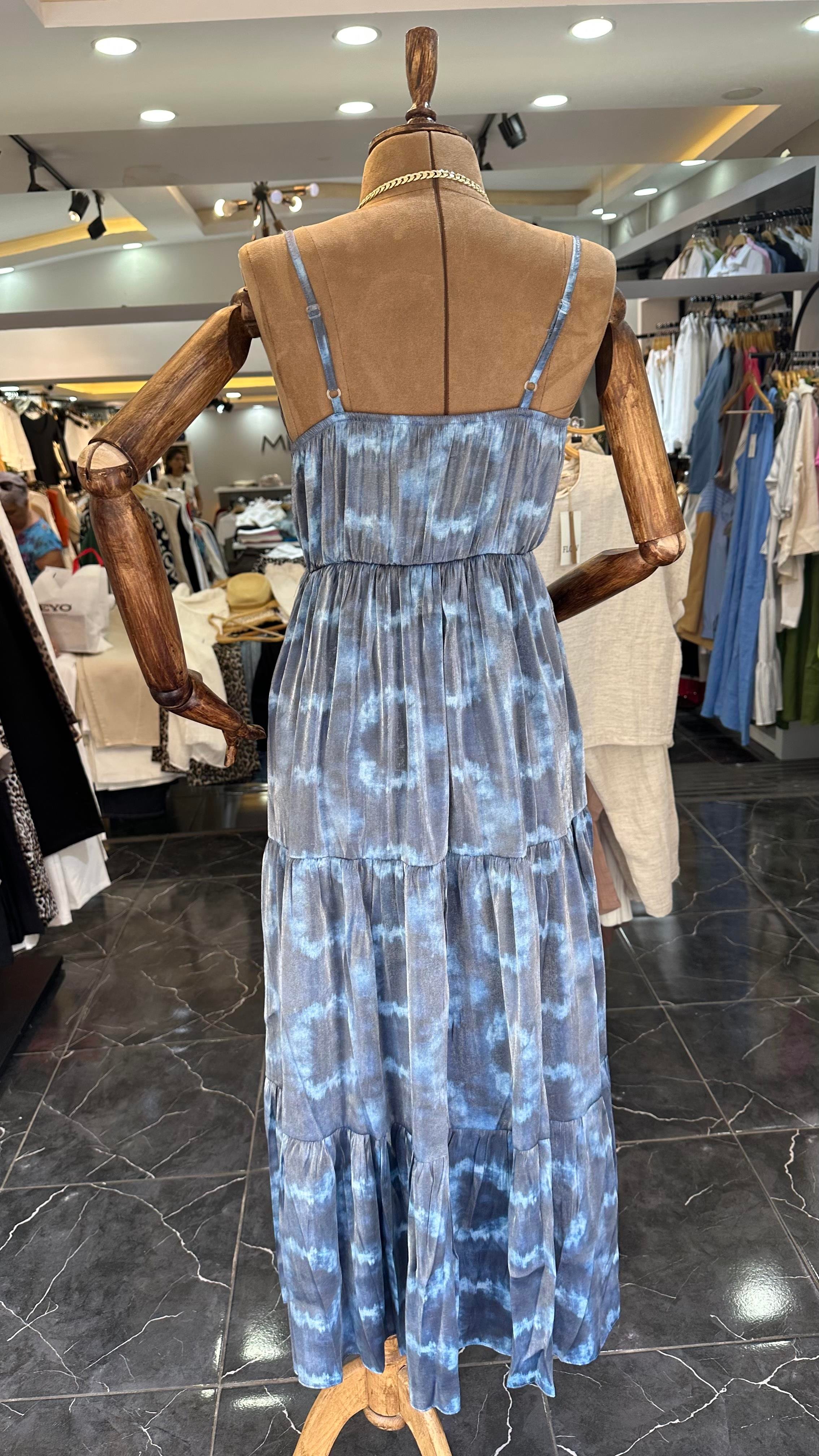 İndigo Asklı Elbise