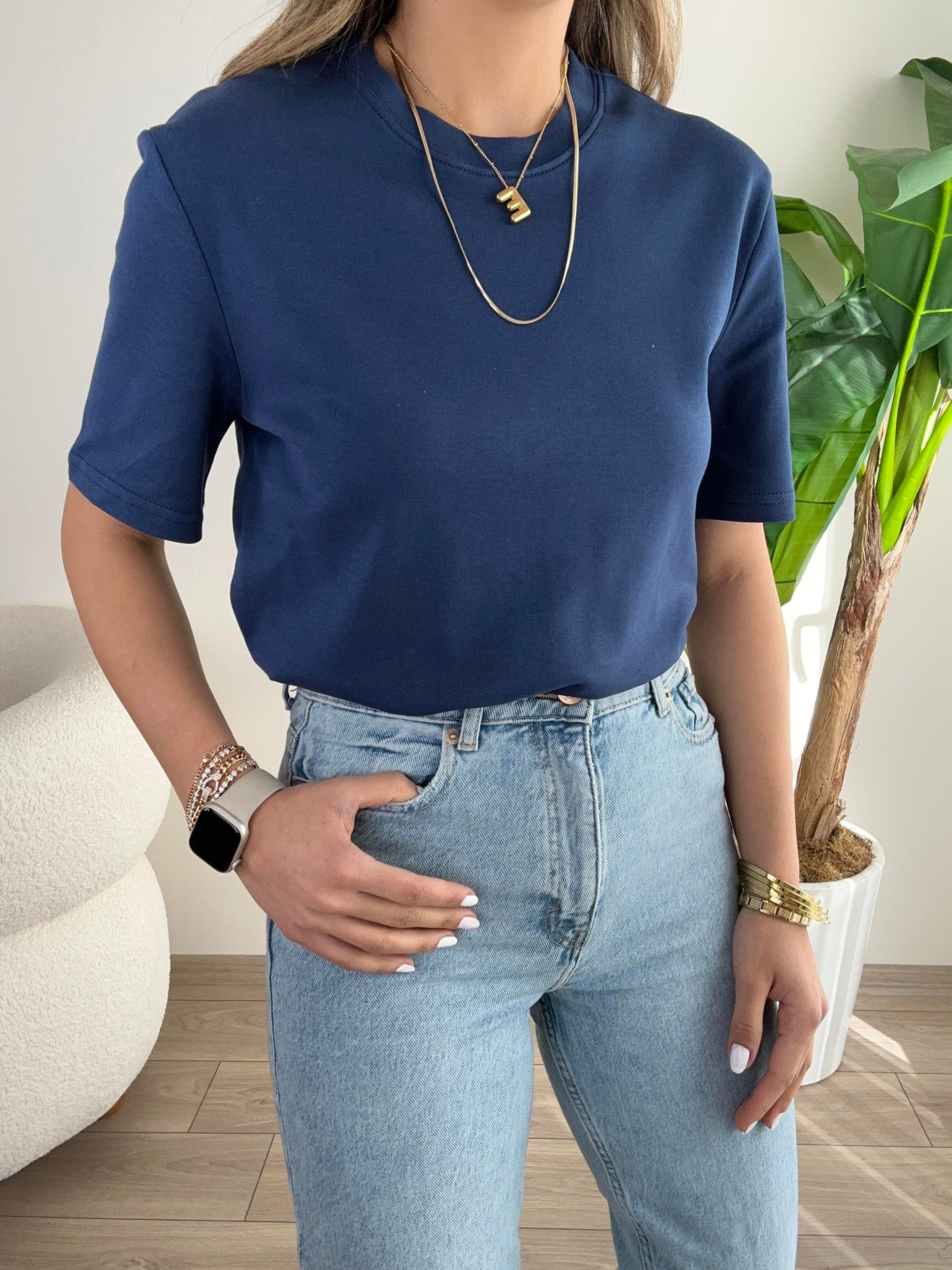 İndigo Bisiklet Yaka Basic Tişört