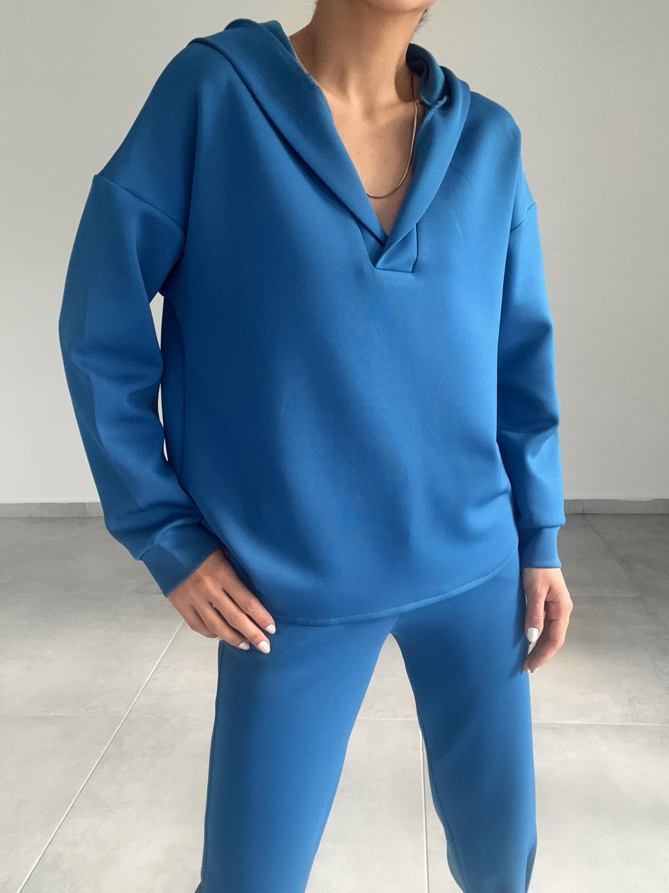 İndigo Scuba Sweatshirt