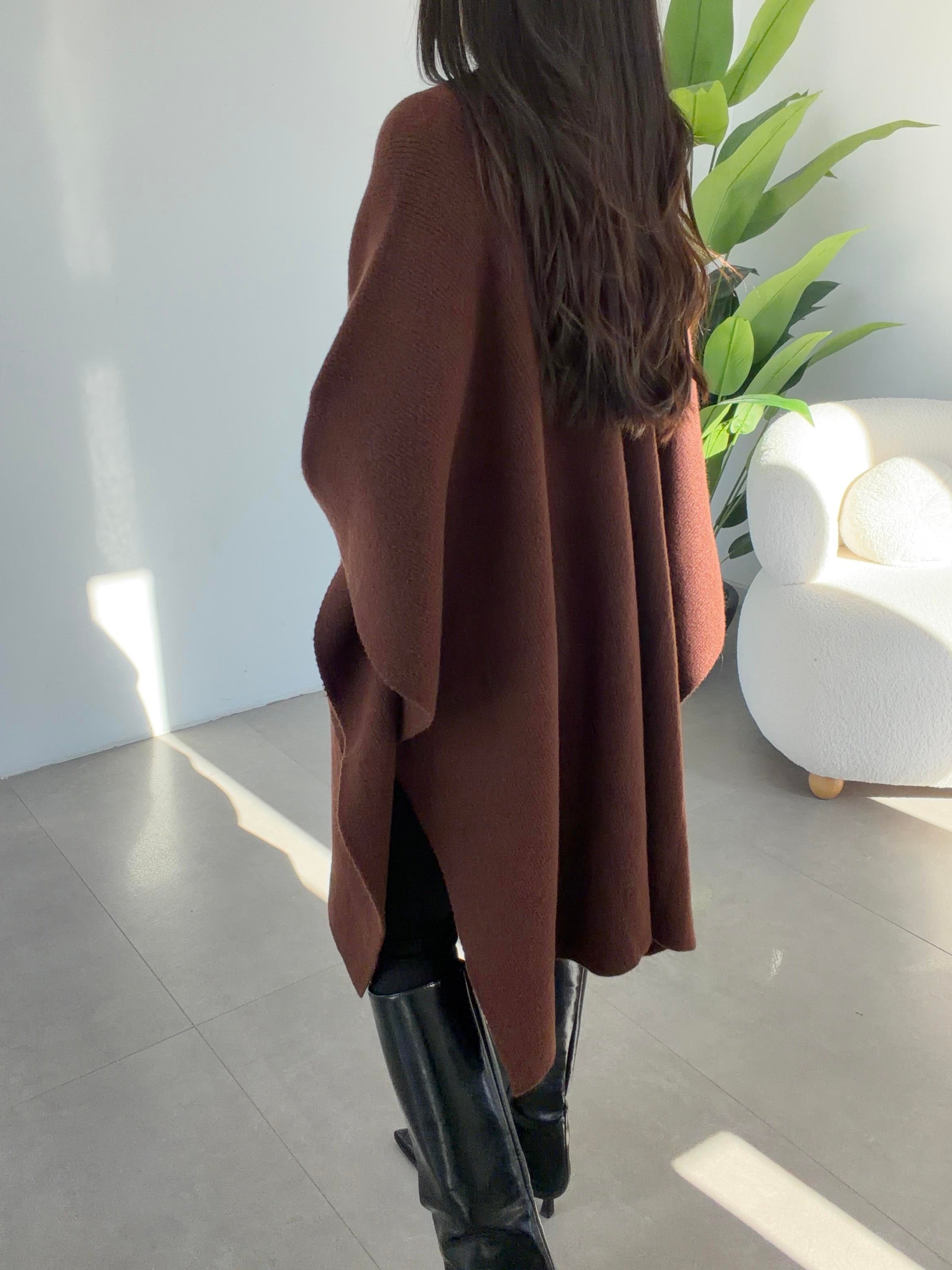 Kahve Cepli Triko Panço