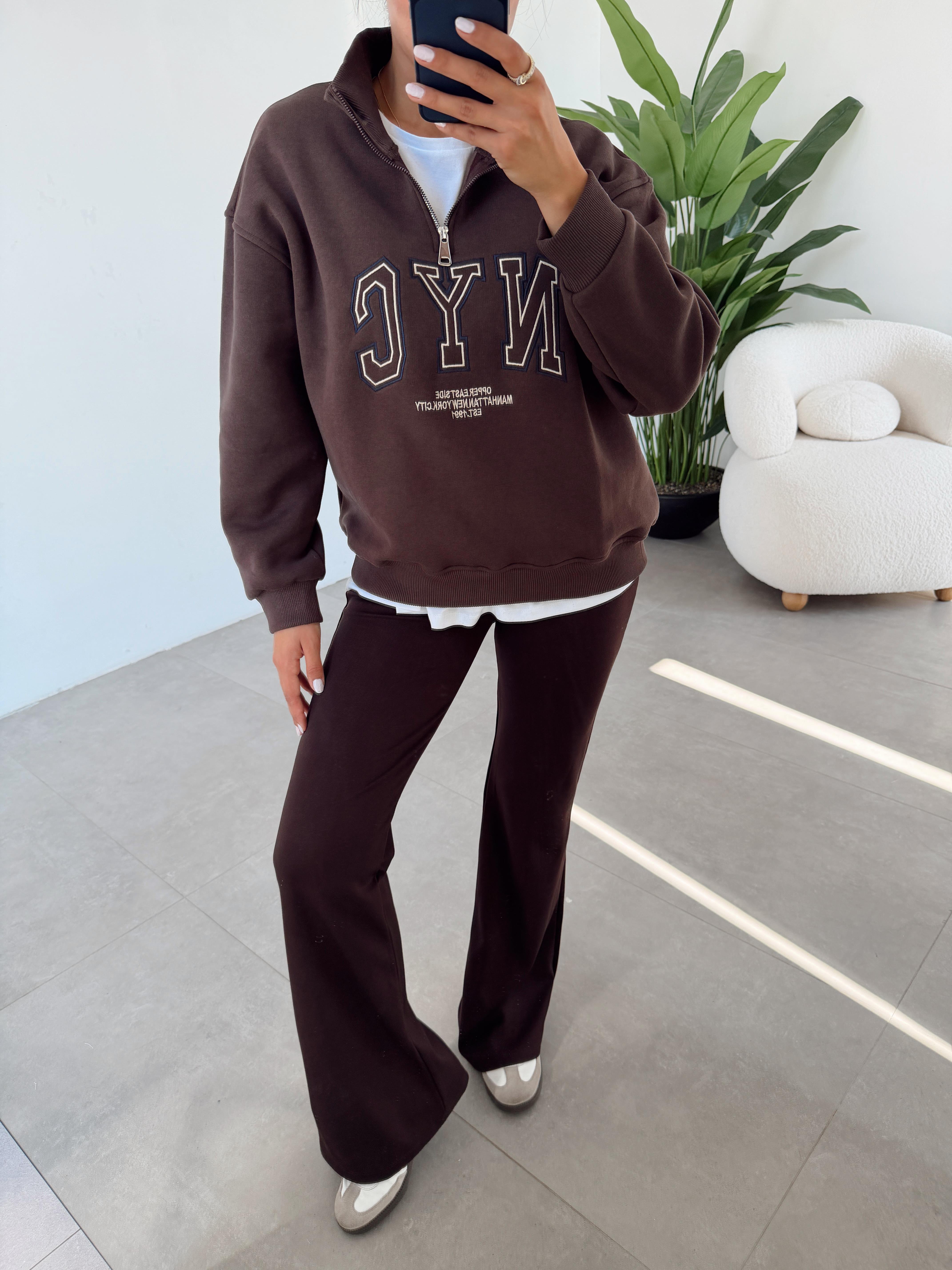 Kahve İspanyol Paça Tayt