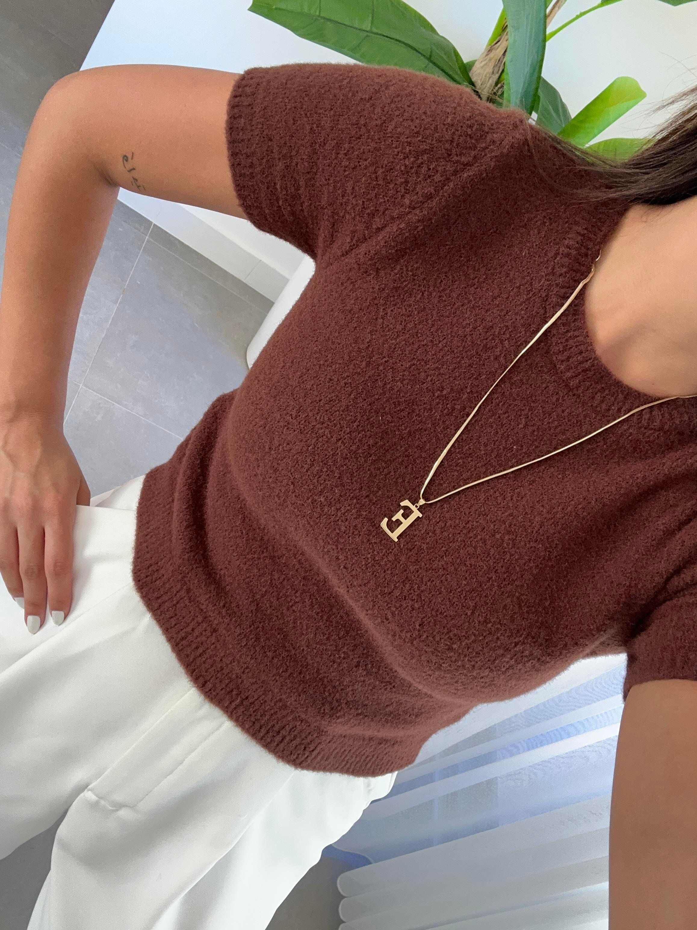 Kahve Kadın Triko Bluz