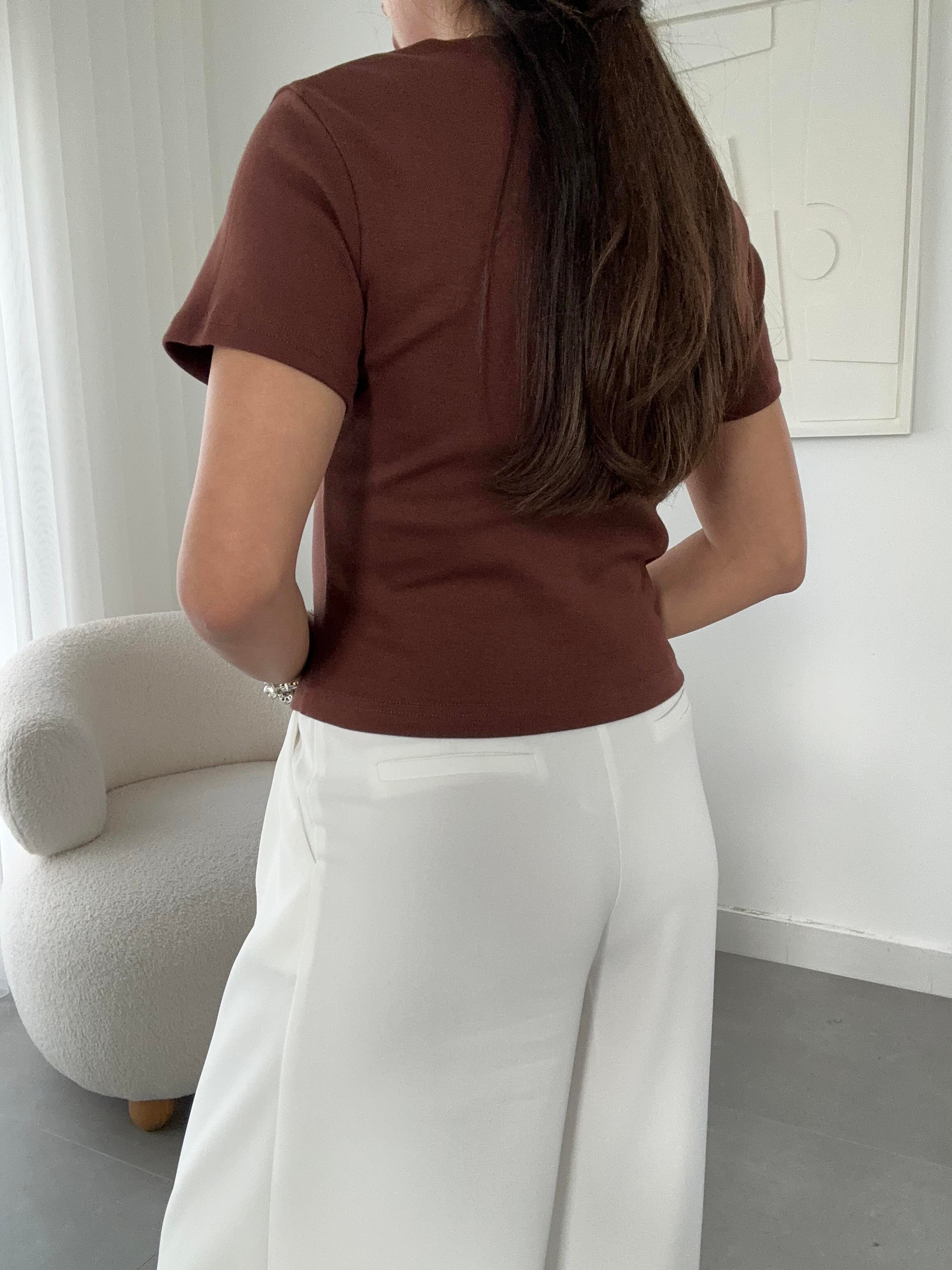 Kahve Küçük Tedy Nakışlı Tshirt